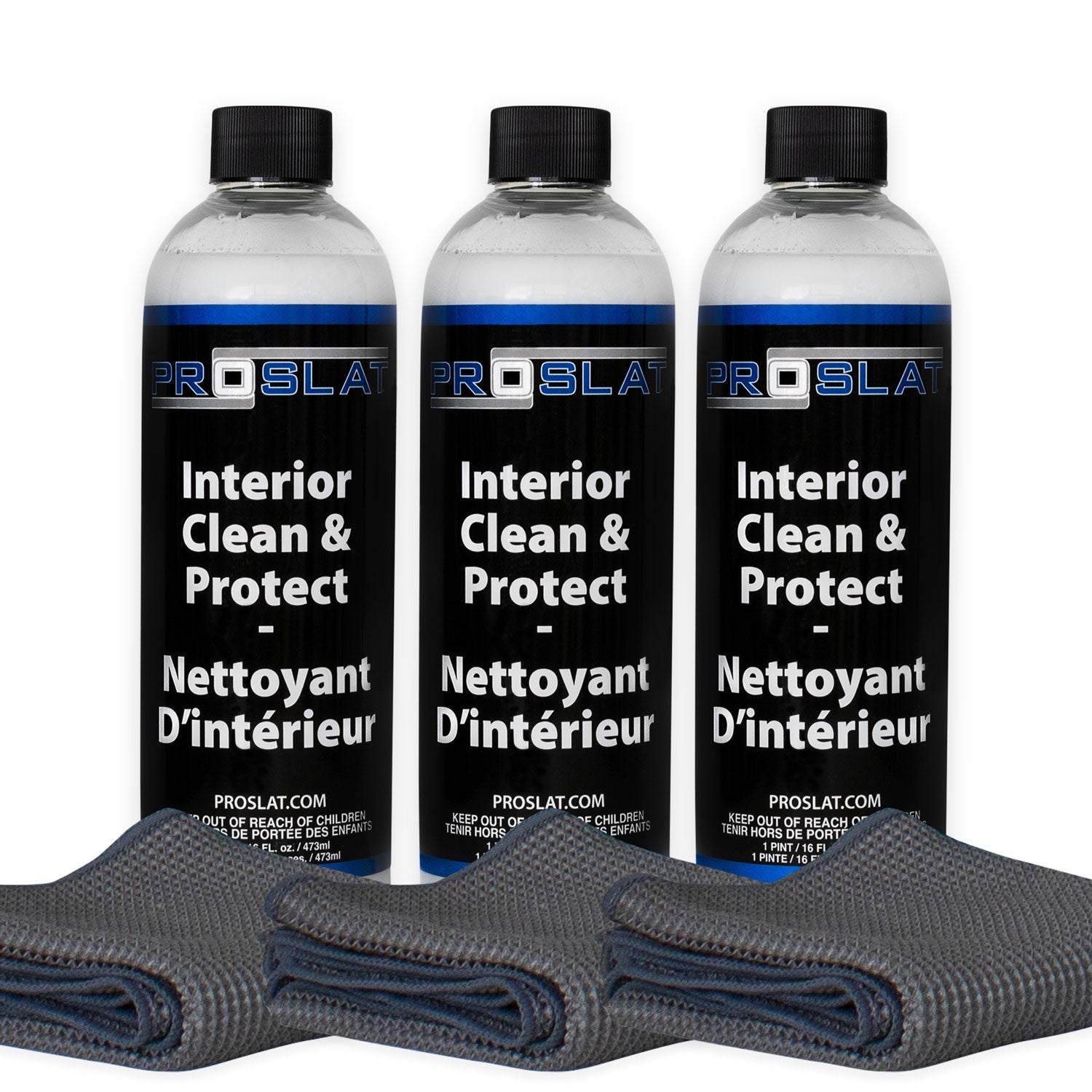 Interior Clean & Protect Cleaner with Waffle Weave Towels - 3 Pack