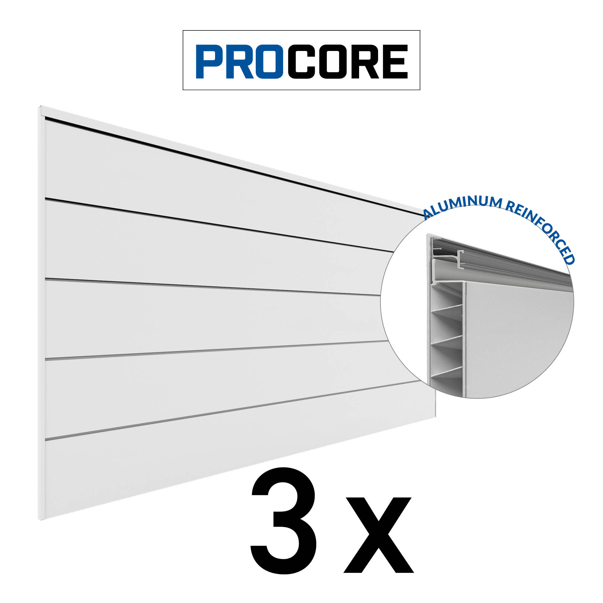 4 ft. x 8 ft. XL PROCORE Slatwall – 3 Pack 96 sq ft