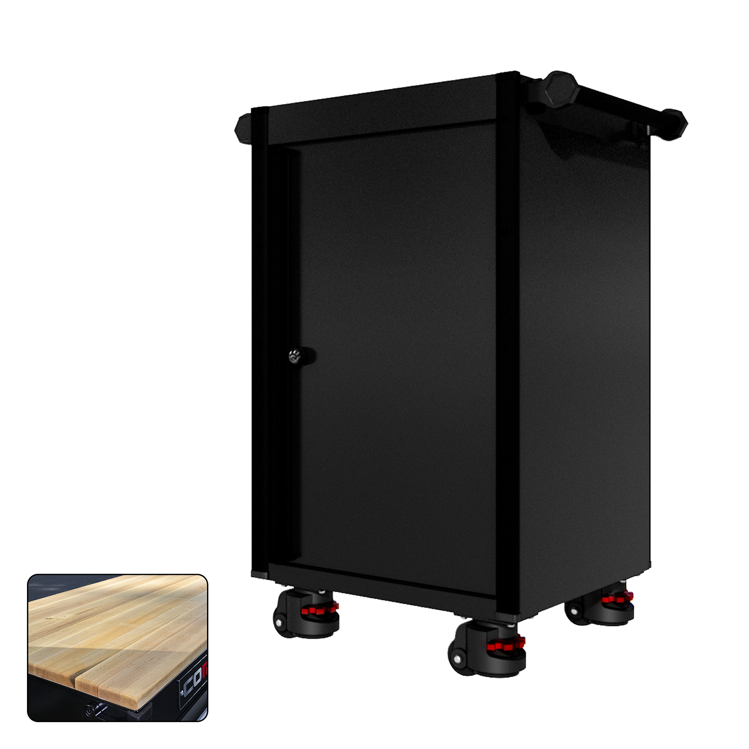 22 Series - Locker - Black Handles - Foot Casters