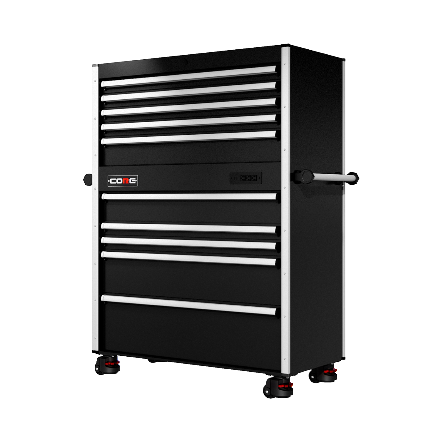 44 Series - 10 Drawers - Silver Handles - Foot Casters