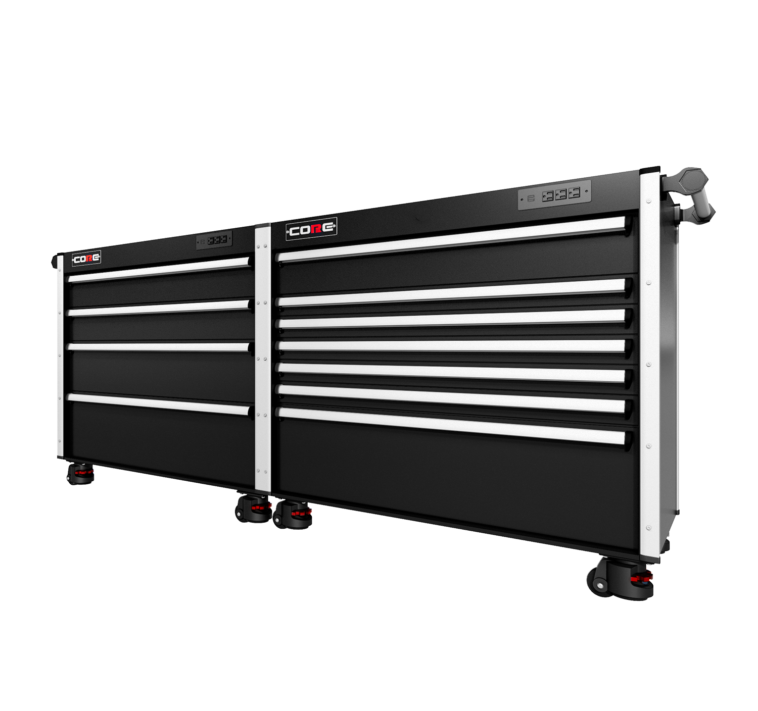 88 Series - 11 Drawers - Silver Handles - Traditional Casters