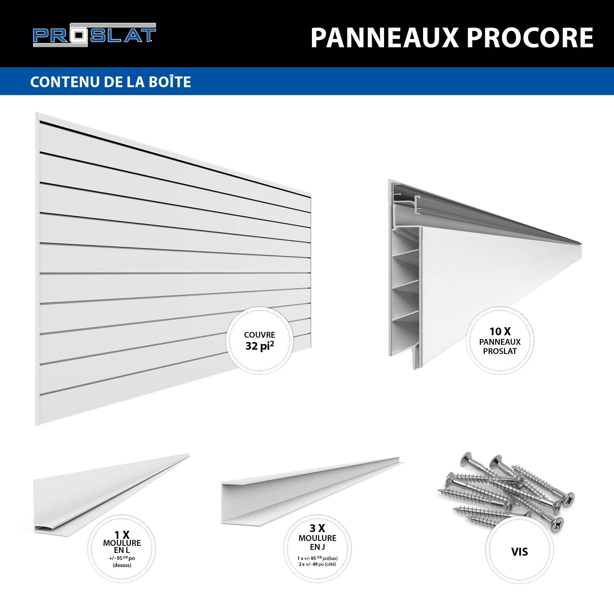 4 ft. x 8 ft. PROCORE PVC Slatwall