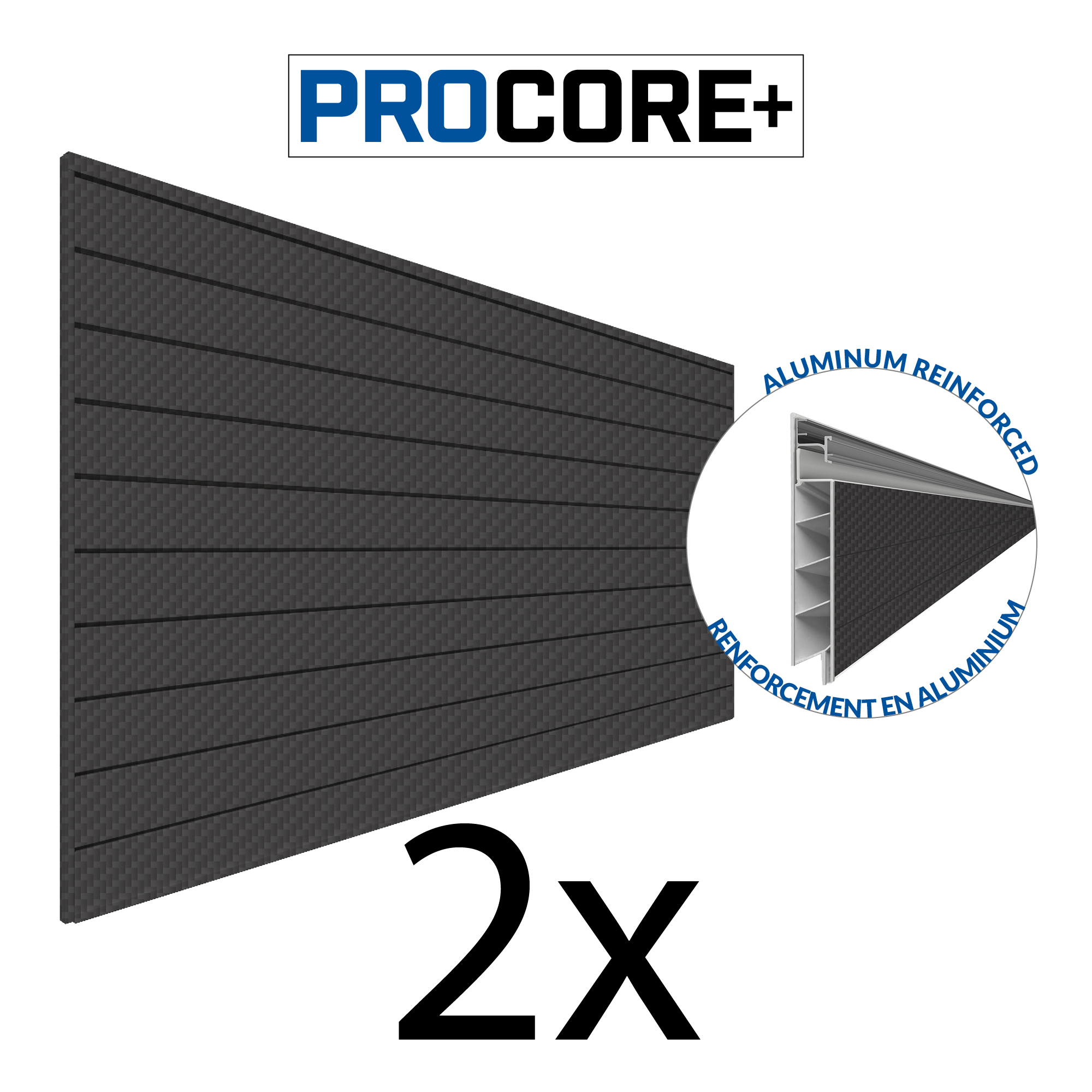 4 ft. x 8 ft. PROCORE PVC Slatwall – 2 Pack 64 sq ft