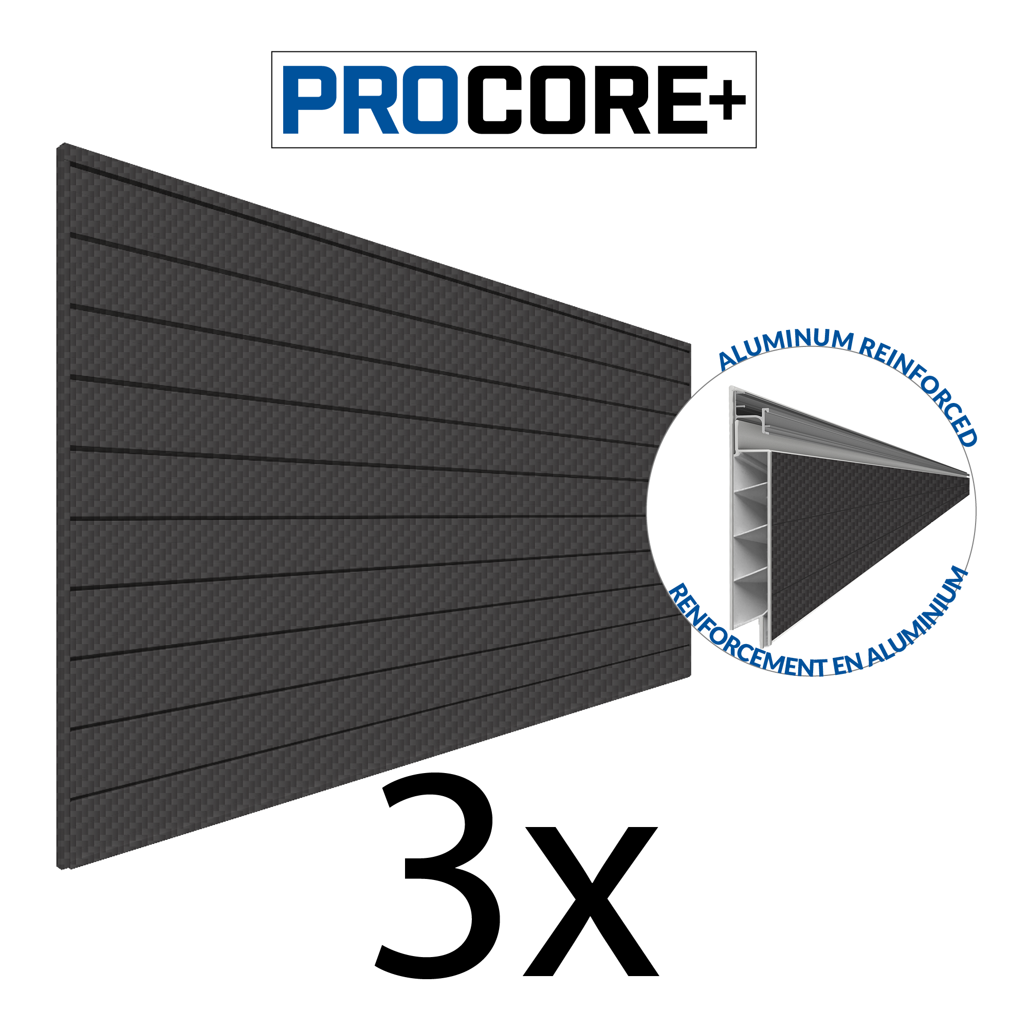 4 ft. x 8 ft. PROCORE PVC Slatwall - 3 Pack 96 sq ft