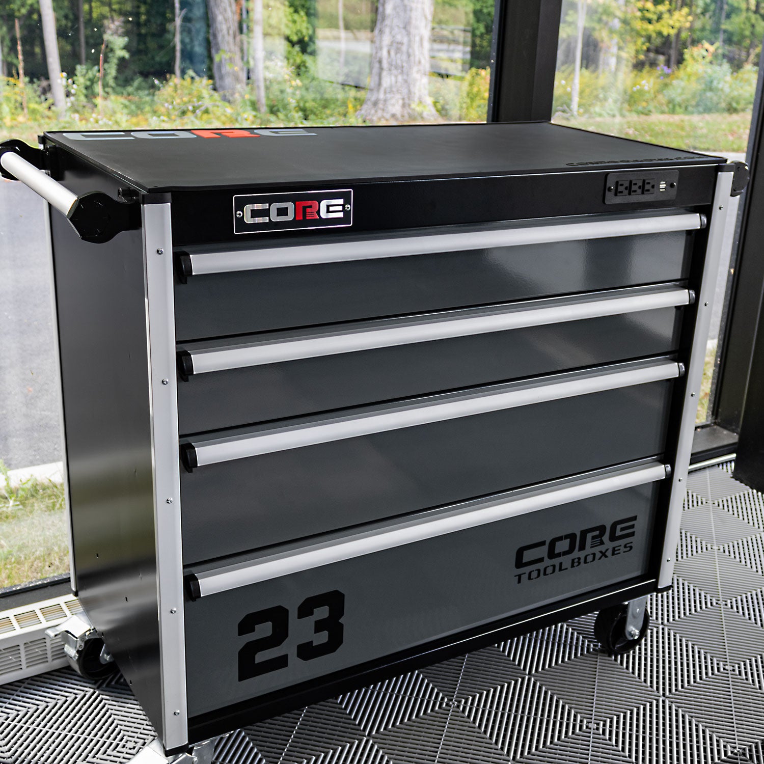 22 Series - Locker - Black Handles - Foot Casters