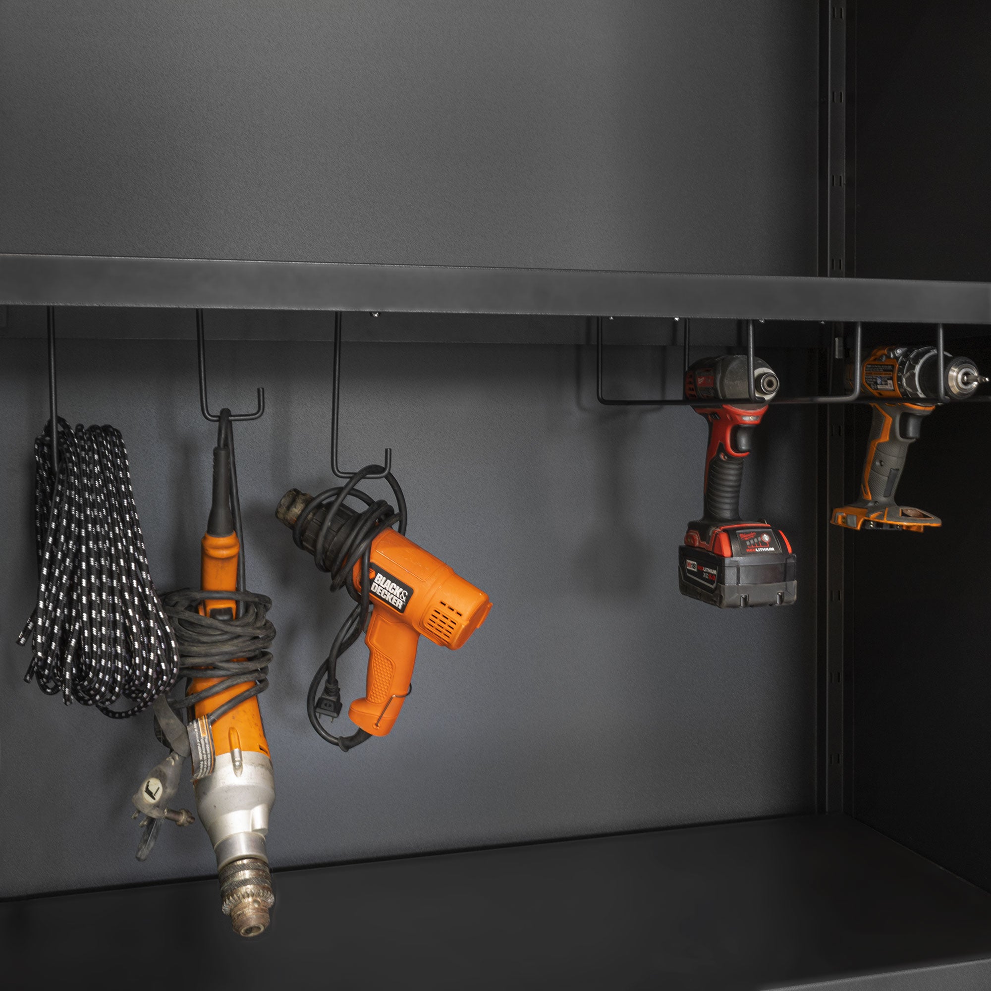 Fusion/LUX Tall Cabinet Black Charging Shelf 40 in.