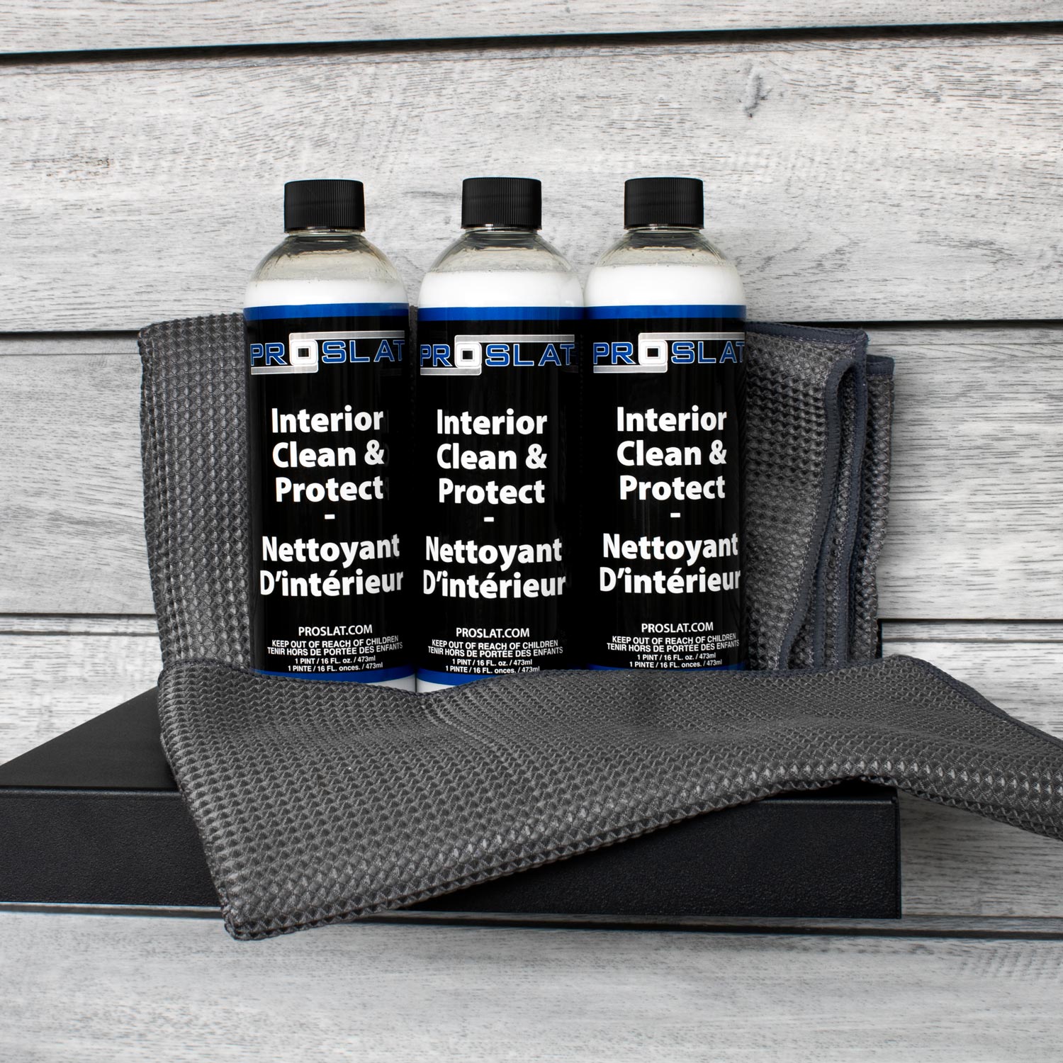Interior Clean & Protect Cleaner with Waffle Weave Towels - 3 Pack
