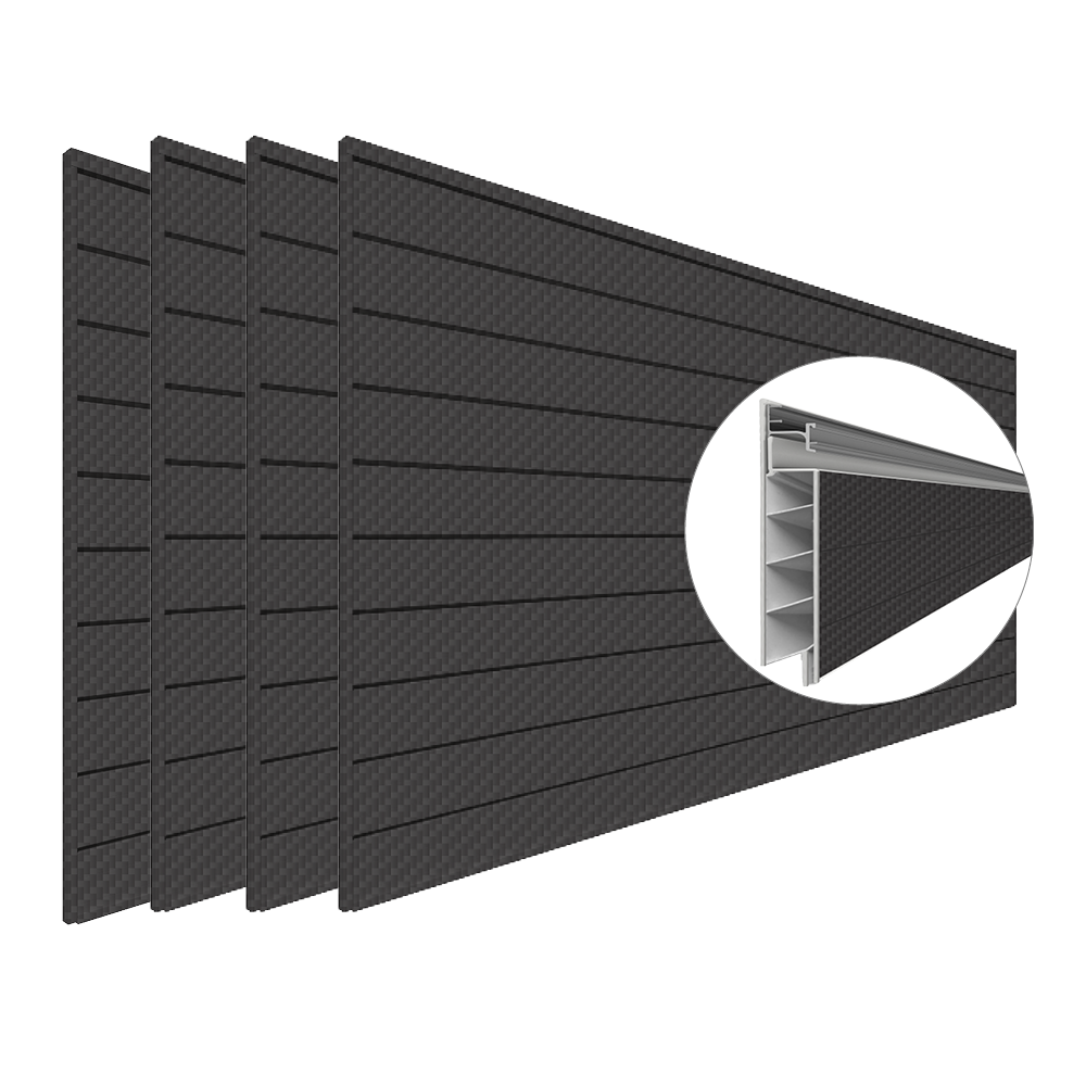 4 ft.  x 8 ft. PROCORE PLUS PVC Slatwall – 4 Pack 128 sq ft