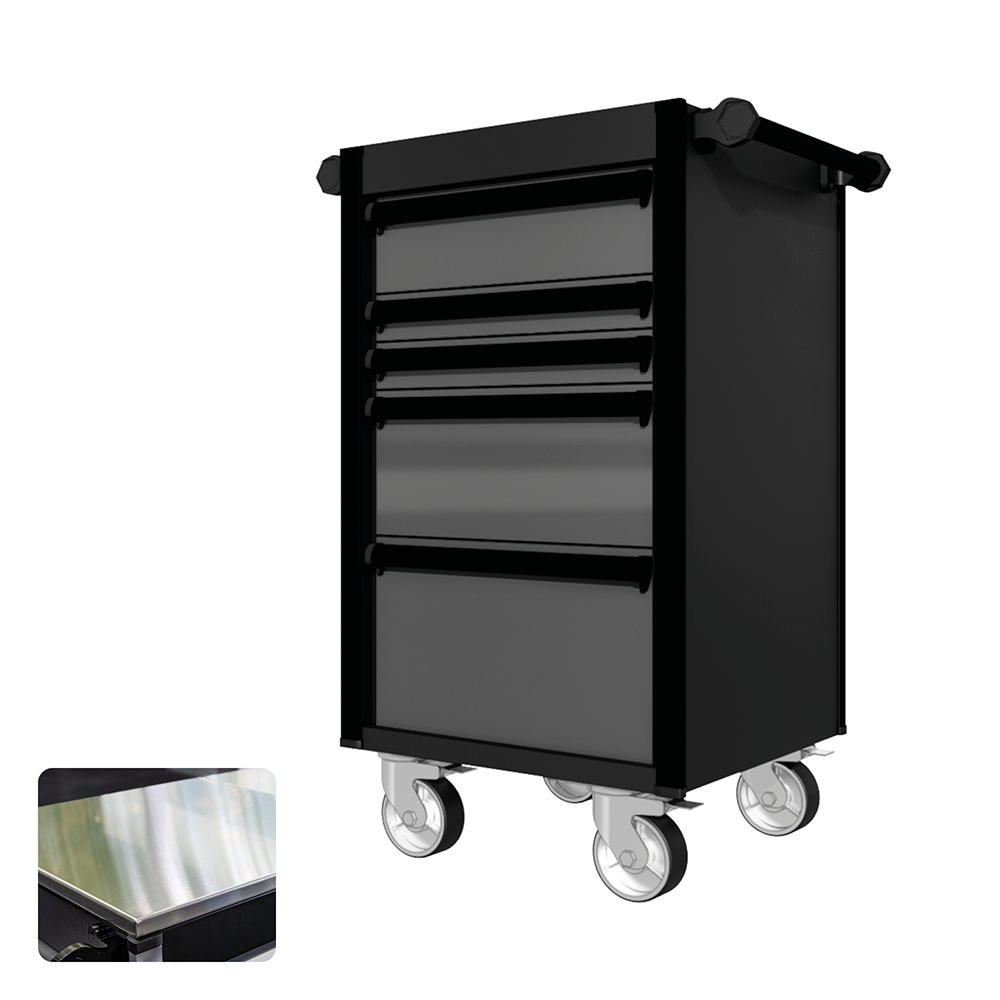 22 Series - 5 Drawers - Black Handles - Traditional Casters