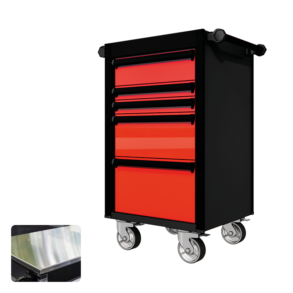 22 Series - 5 Drawers - Black Handles - Traditional Casters