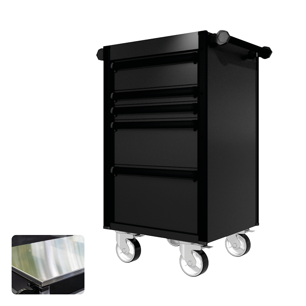 22 Series - 5 Drawers - Black Handles - Traditional Casters