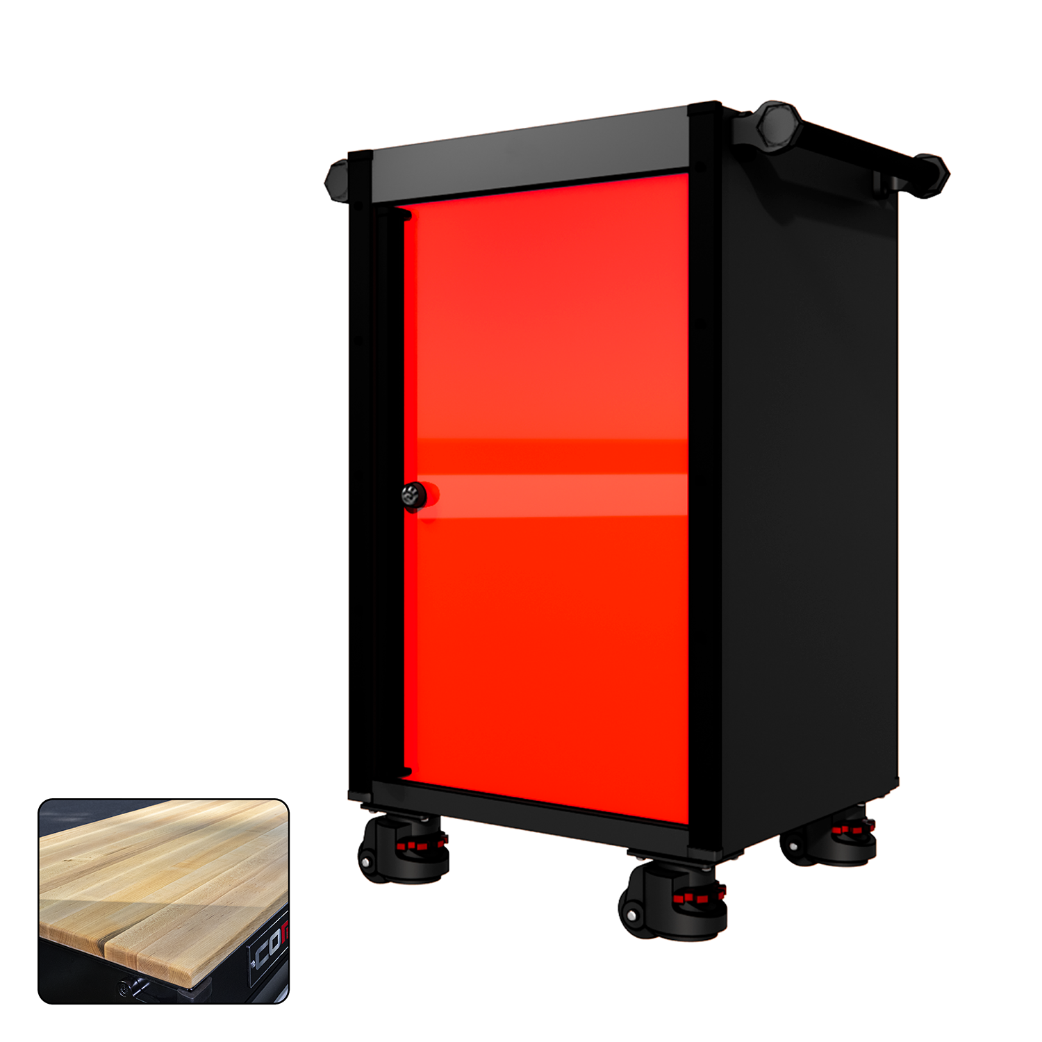 22 Series - Locker - Black Handles - Foot Casters
