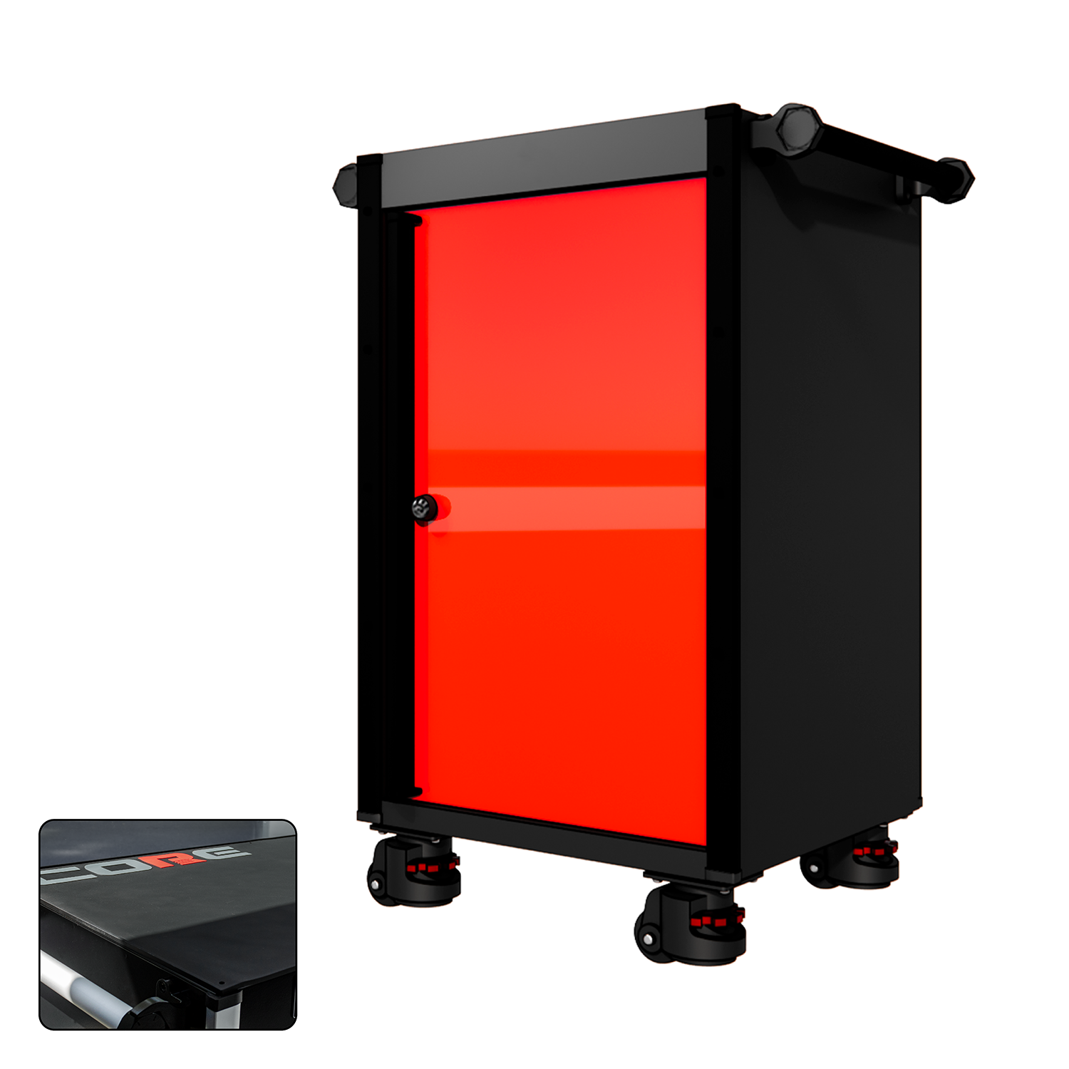 22 Series - Locker - Black Handles - Foot Casters