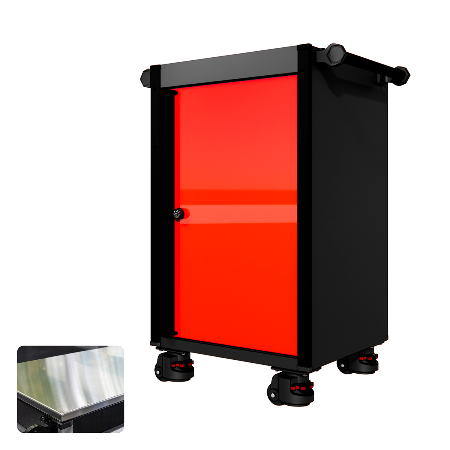 22 Series - Locker - Black Handles - Foot Casters