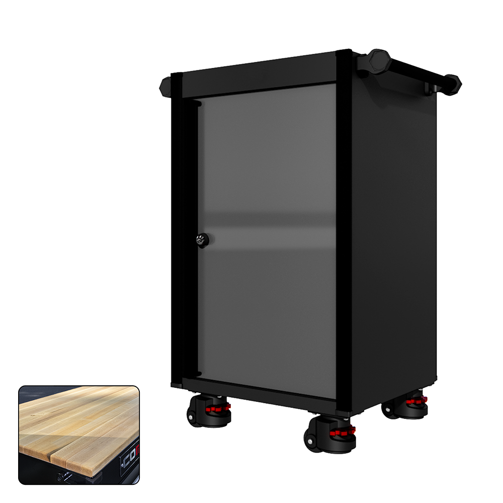 22 Series - Locker - Black Handles - Foot Casters