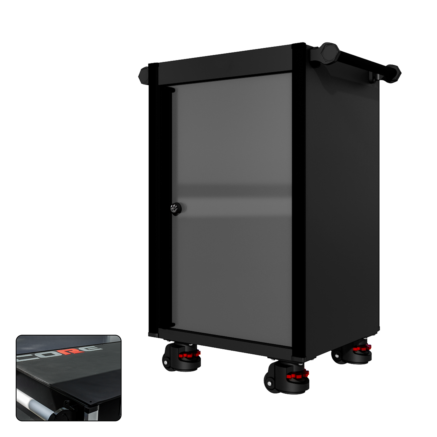 22 Series - Locker - Black Handles - Foot Casters