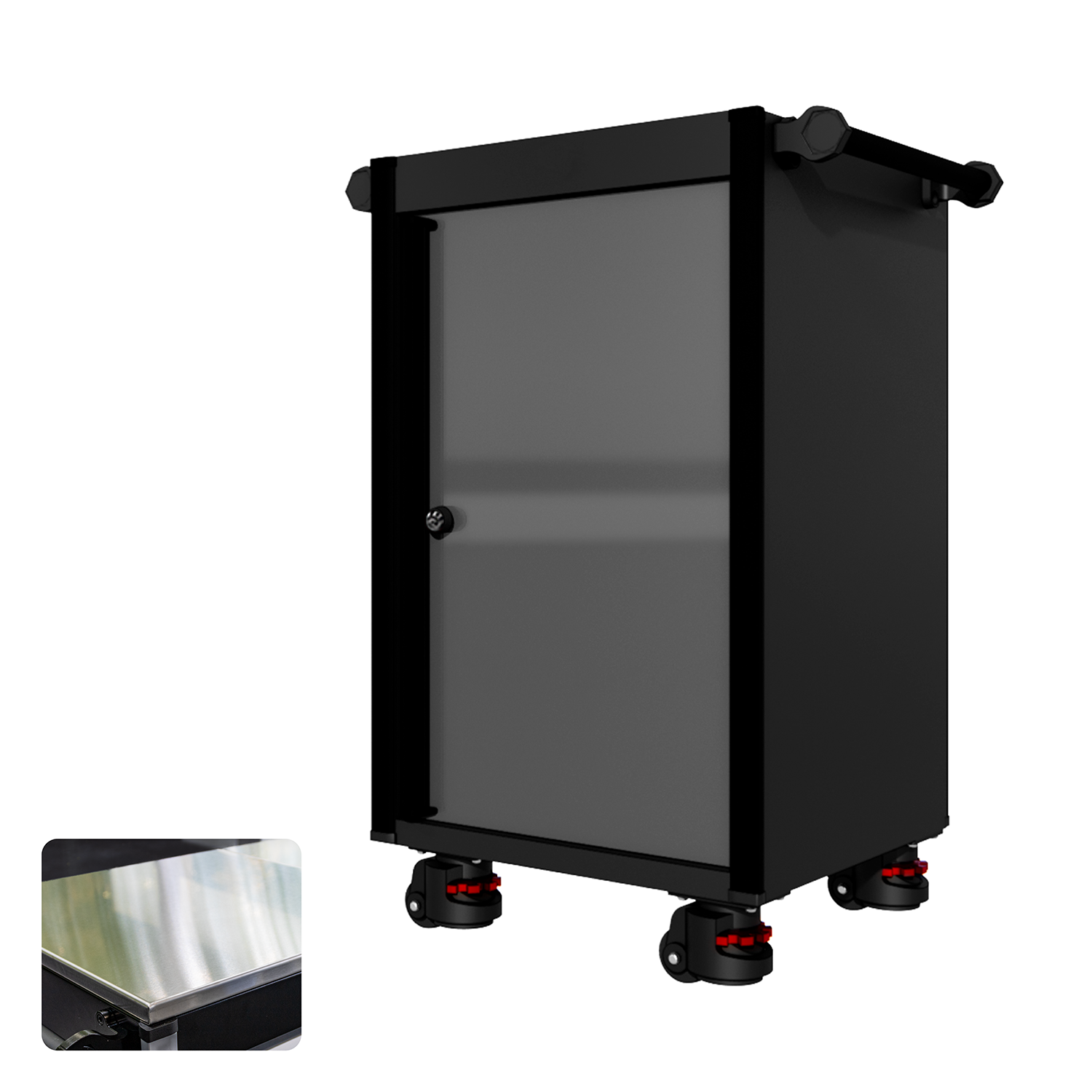 22 Series - Locker - Black Handles - Foot Casters