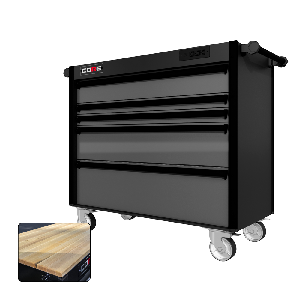 44 Series - 5 Drawers - Black Handles - Traditional Casters
