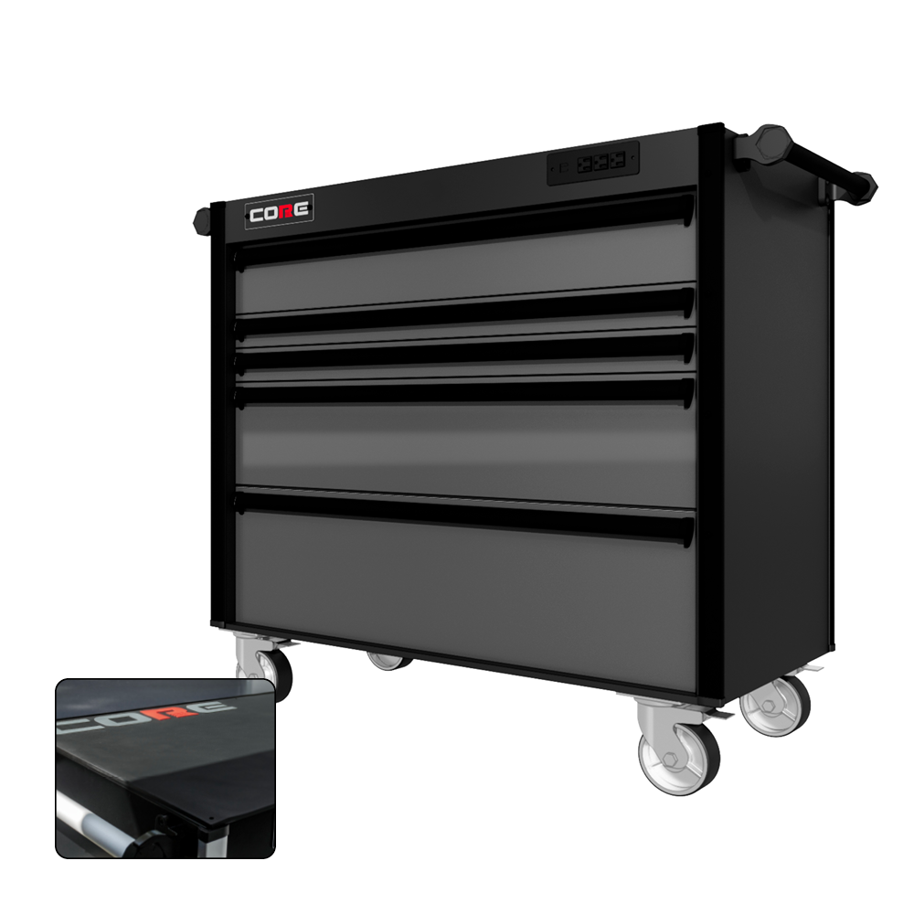 44 Series - 5 Drawers - Black Handles - Traditional Casters