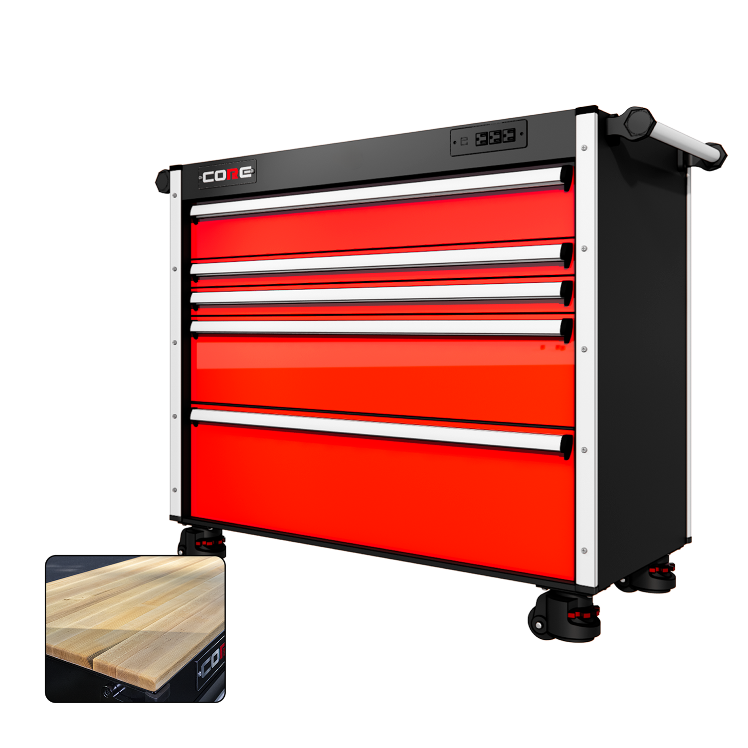 44 Series - 5 Drawers - Silver Handles - Foot Casters
