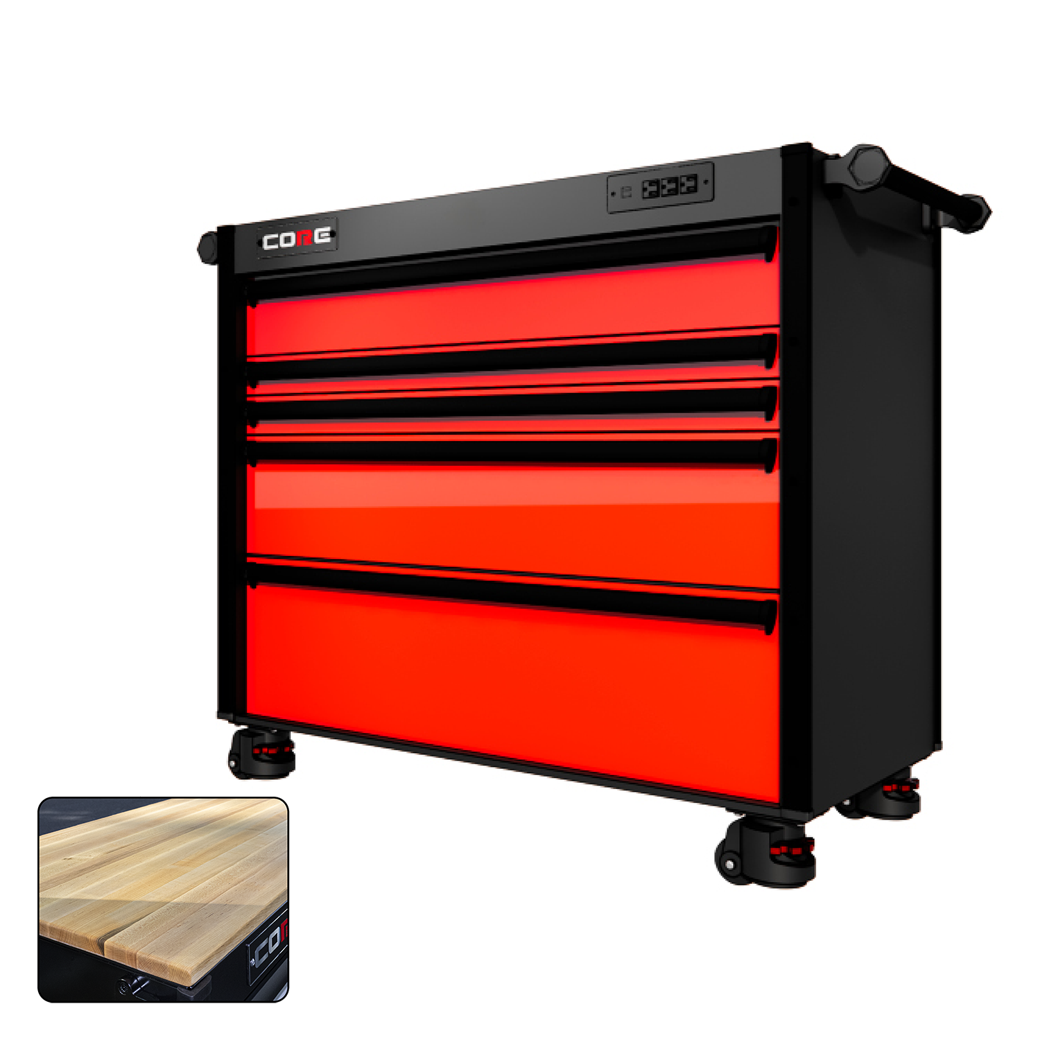 44 Series - 5 Drawers - Black Handles - Foot Casters