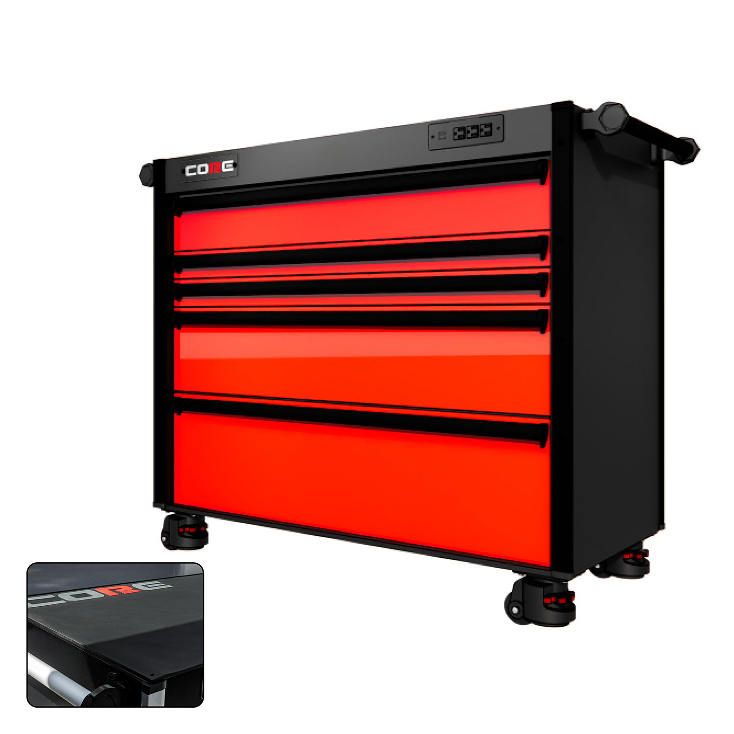 44 Series - 5 Drawers - Black Handles - Foot Casters