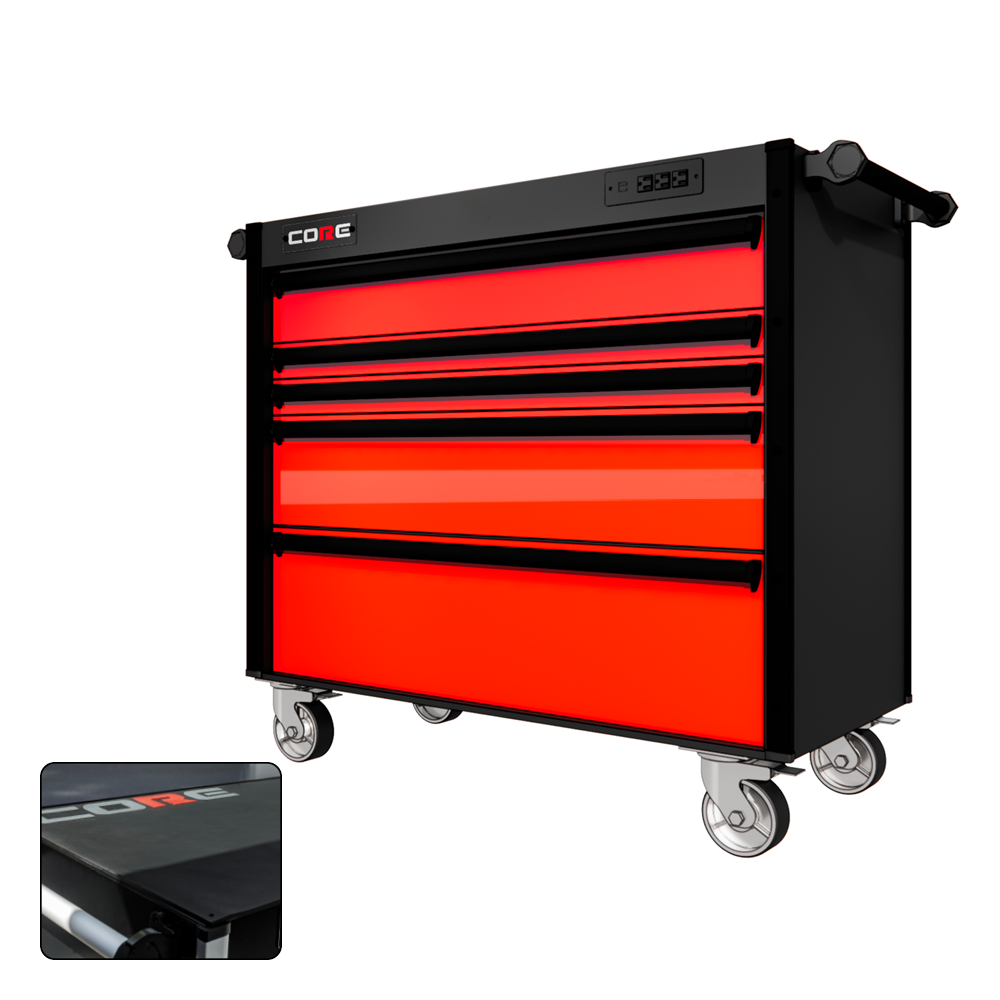 44 Series - 5 Drawers - Black Handles - Traditional Casters