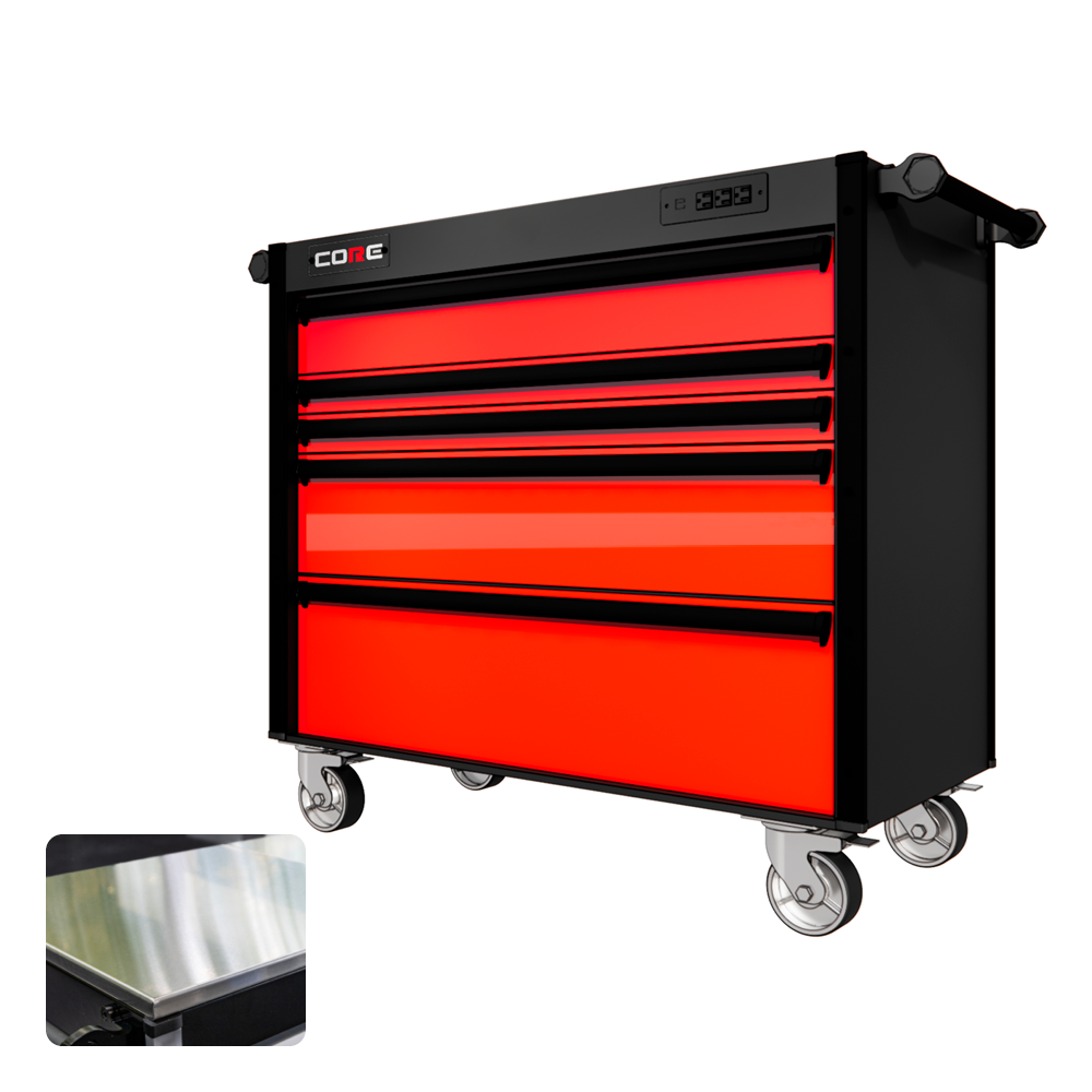 44 Series - 5 Drawers - Black Handles - Traditional Casters