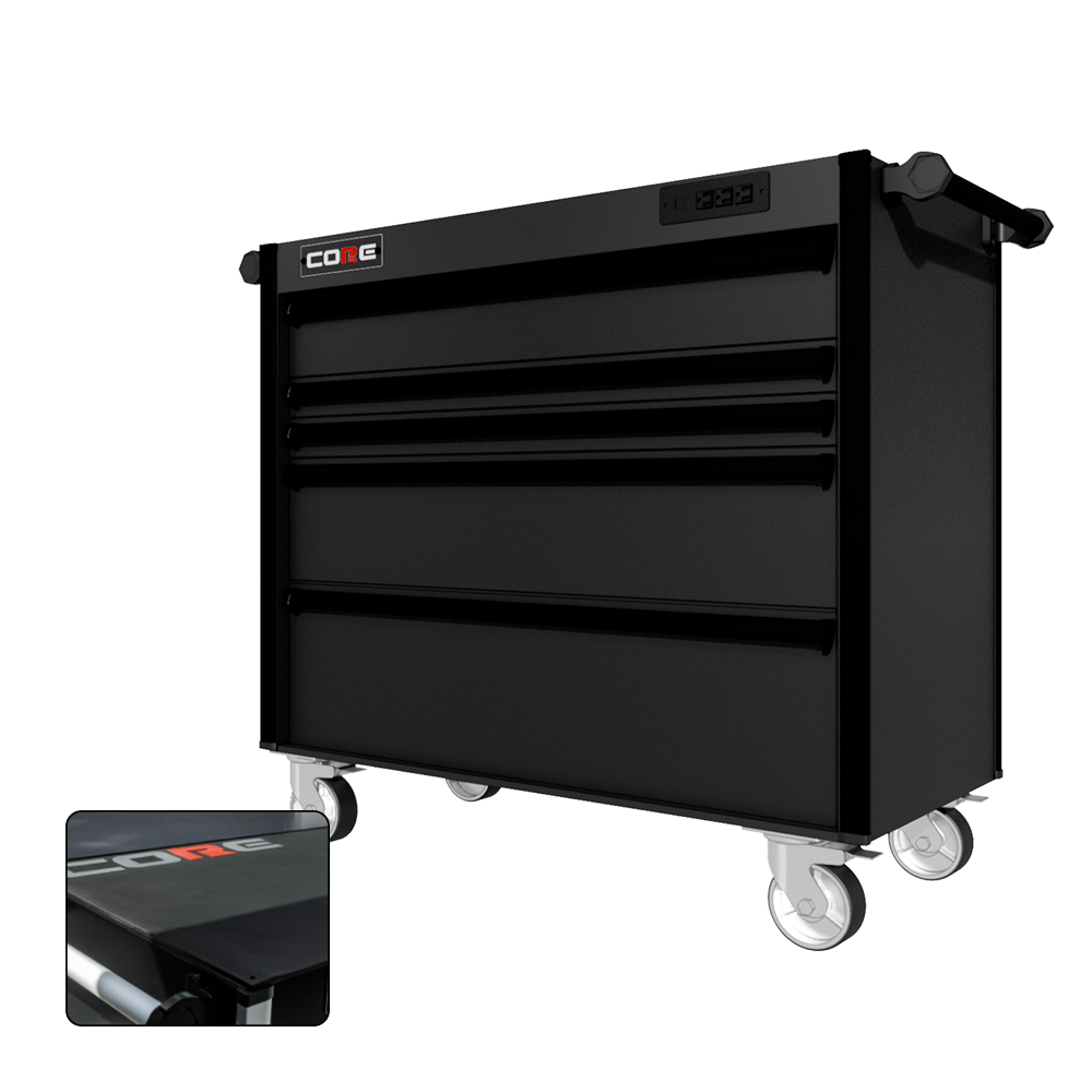 44 Series - 5 Drawers - Black Handles - Traditional Casters