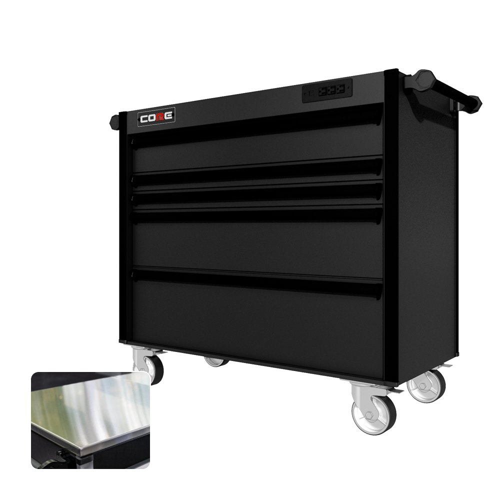 44 Series - 5 Drawers - Black Handles - Traditional Casters