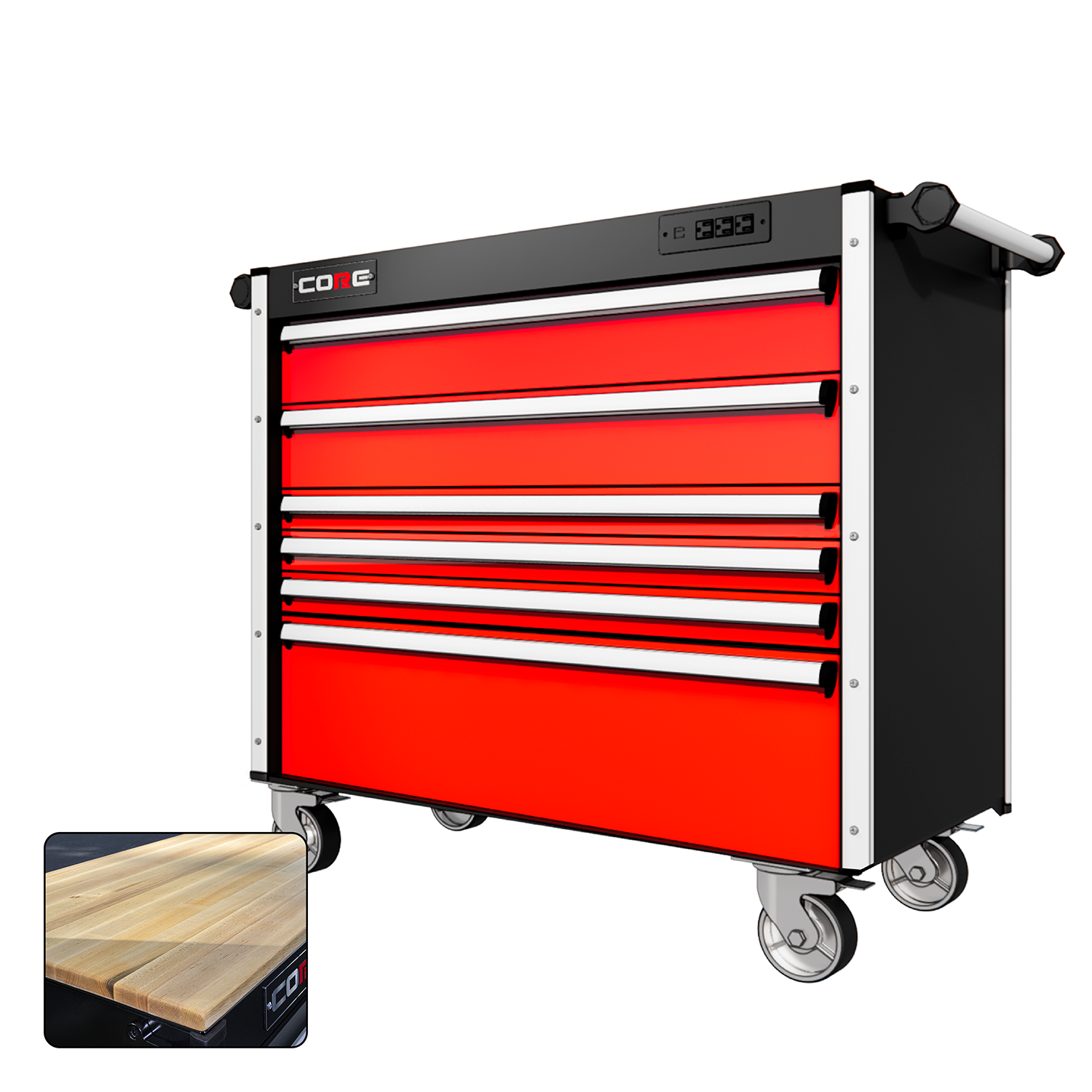 44 Series - 6 Drawers - Silver Handles - Traditional Casters