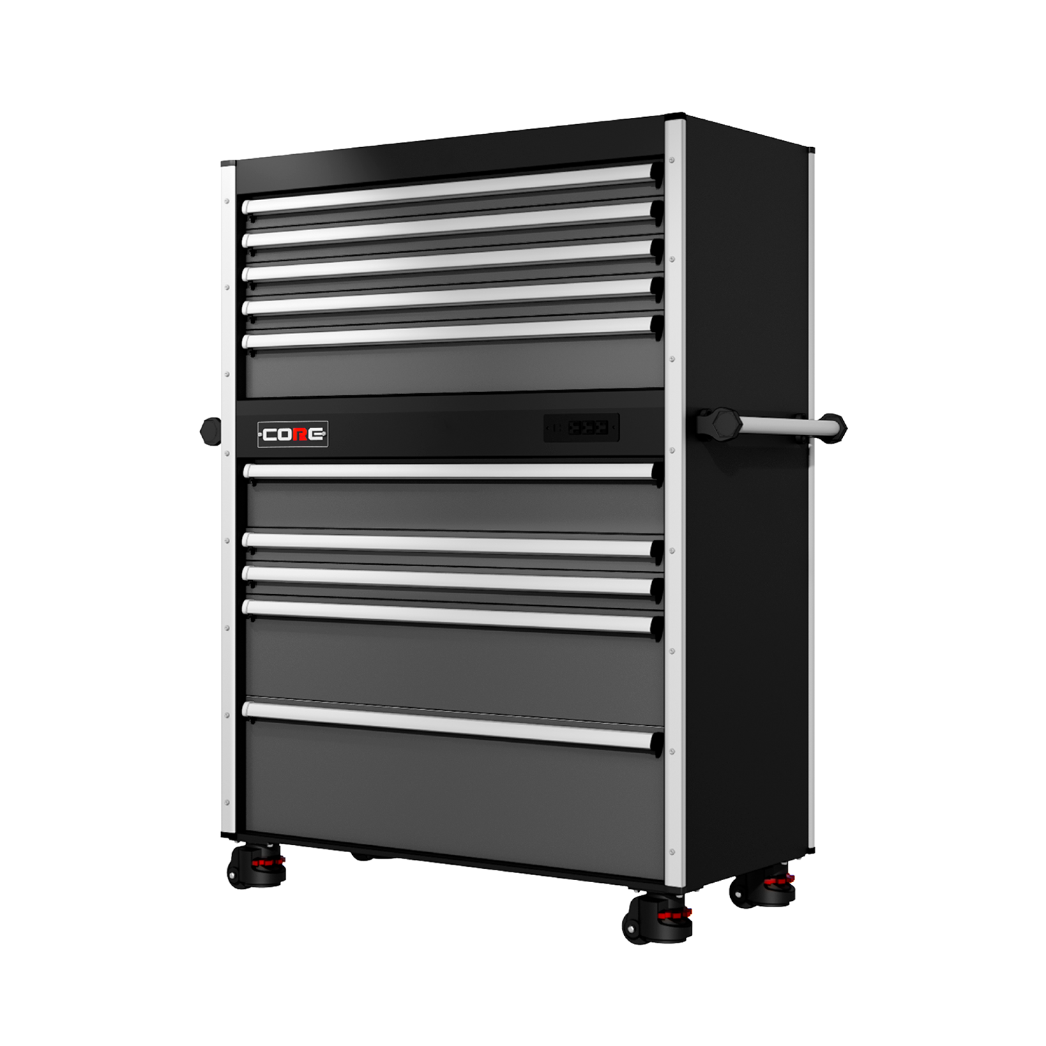 44 Series - 10 Drawers - Silver Handles - Foot Casters