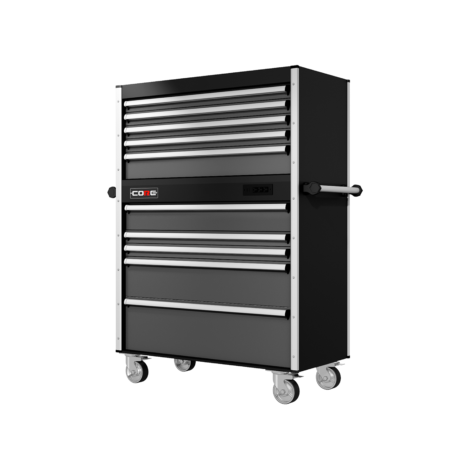 44 Series - 10 Drawers - Silver Handles - Traditional Casters