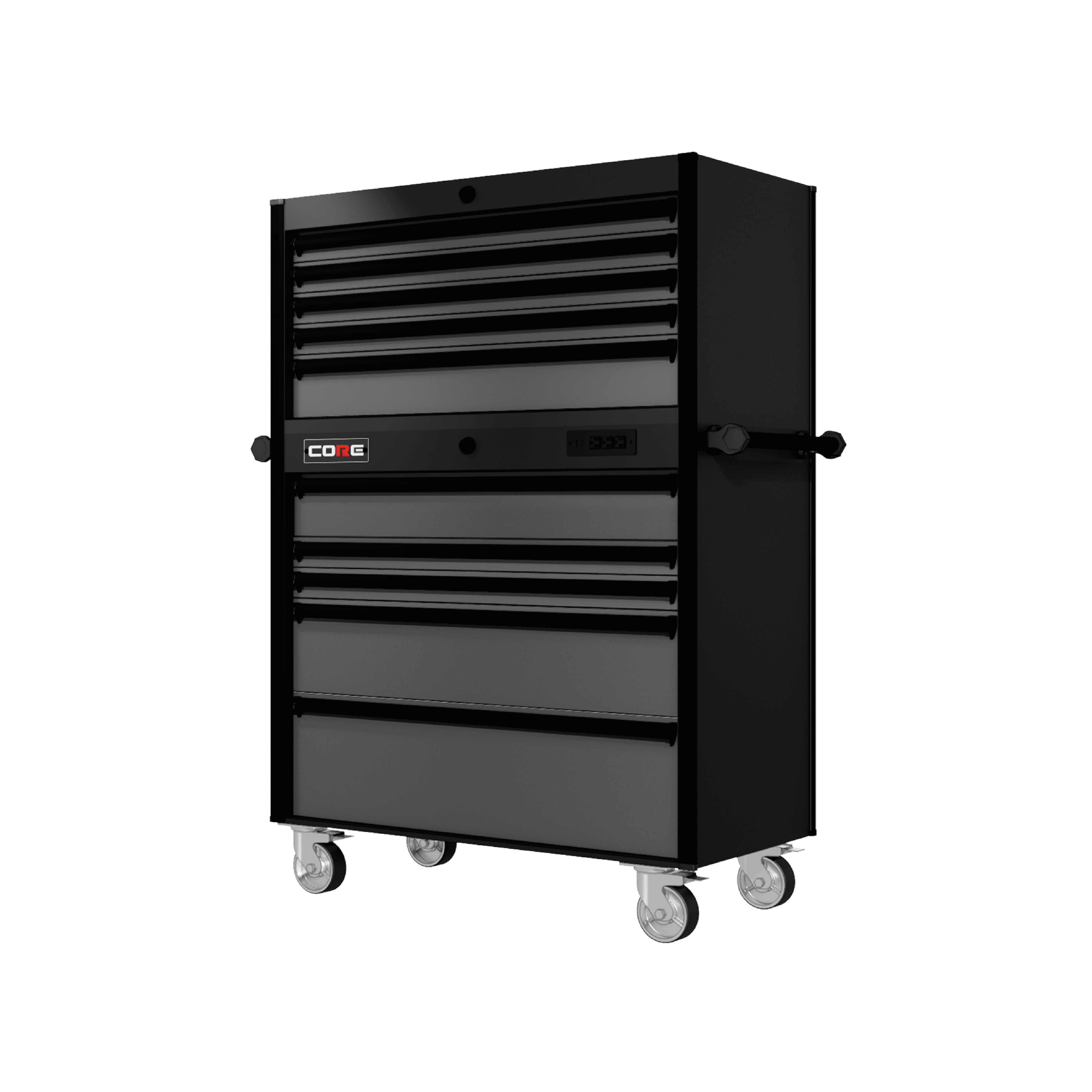 44 Series - 10 Drawers - Black Handles - Traditional Casters