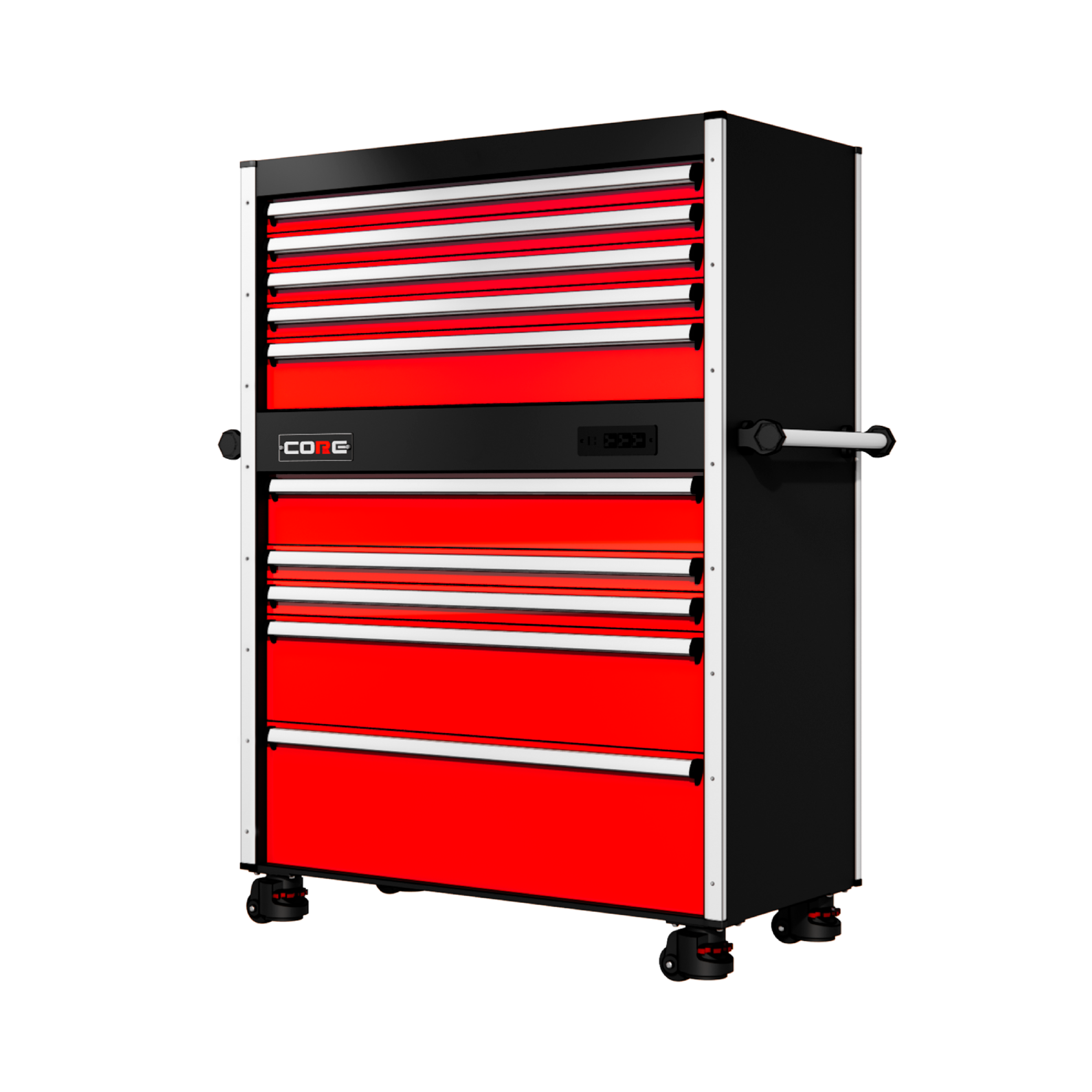 44 Series - 10 Drawers - Silver Handles - Foot Casters