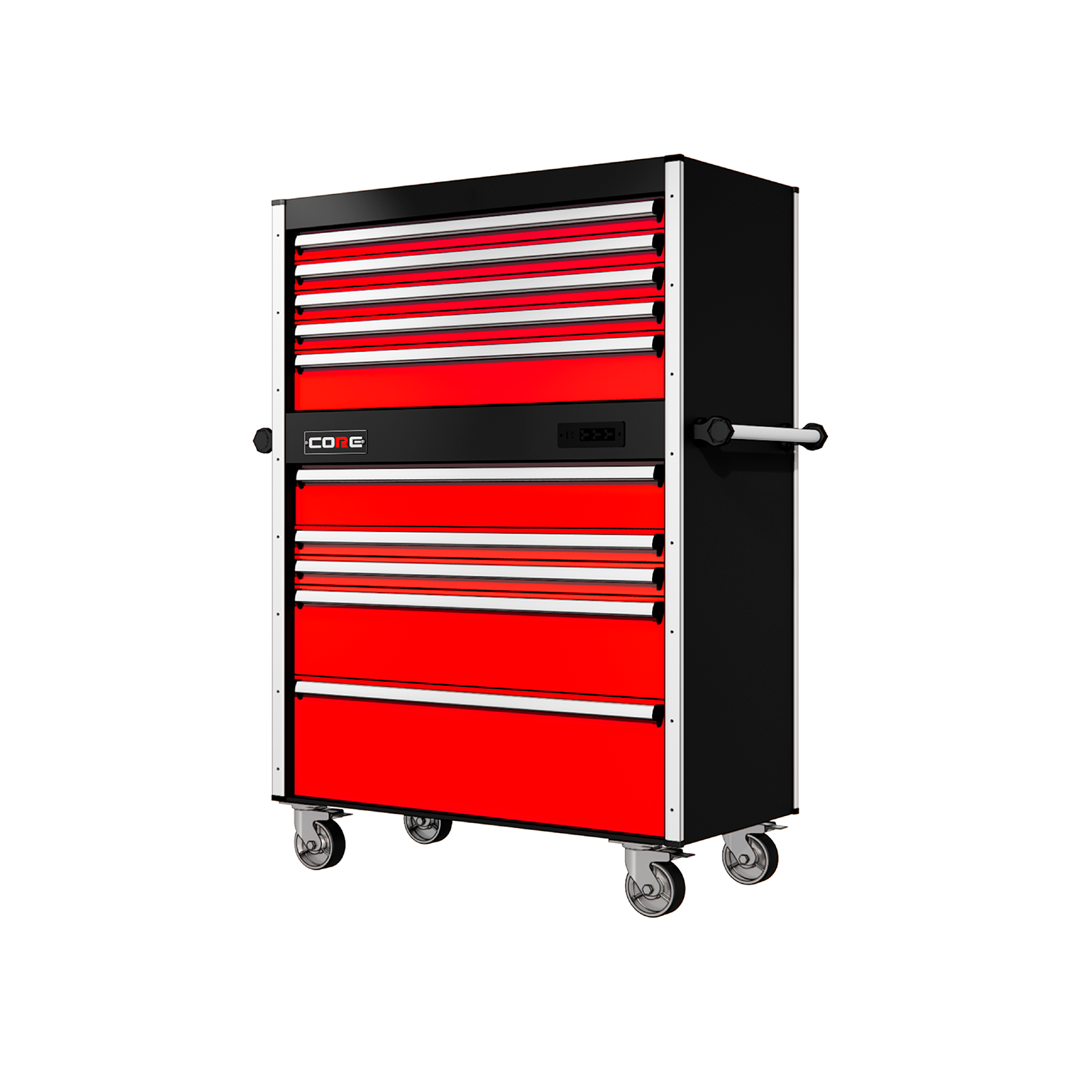 44 Series - 10 Drawers - Silver Handles - Traditional Casters