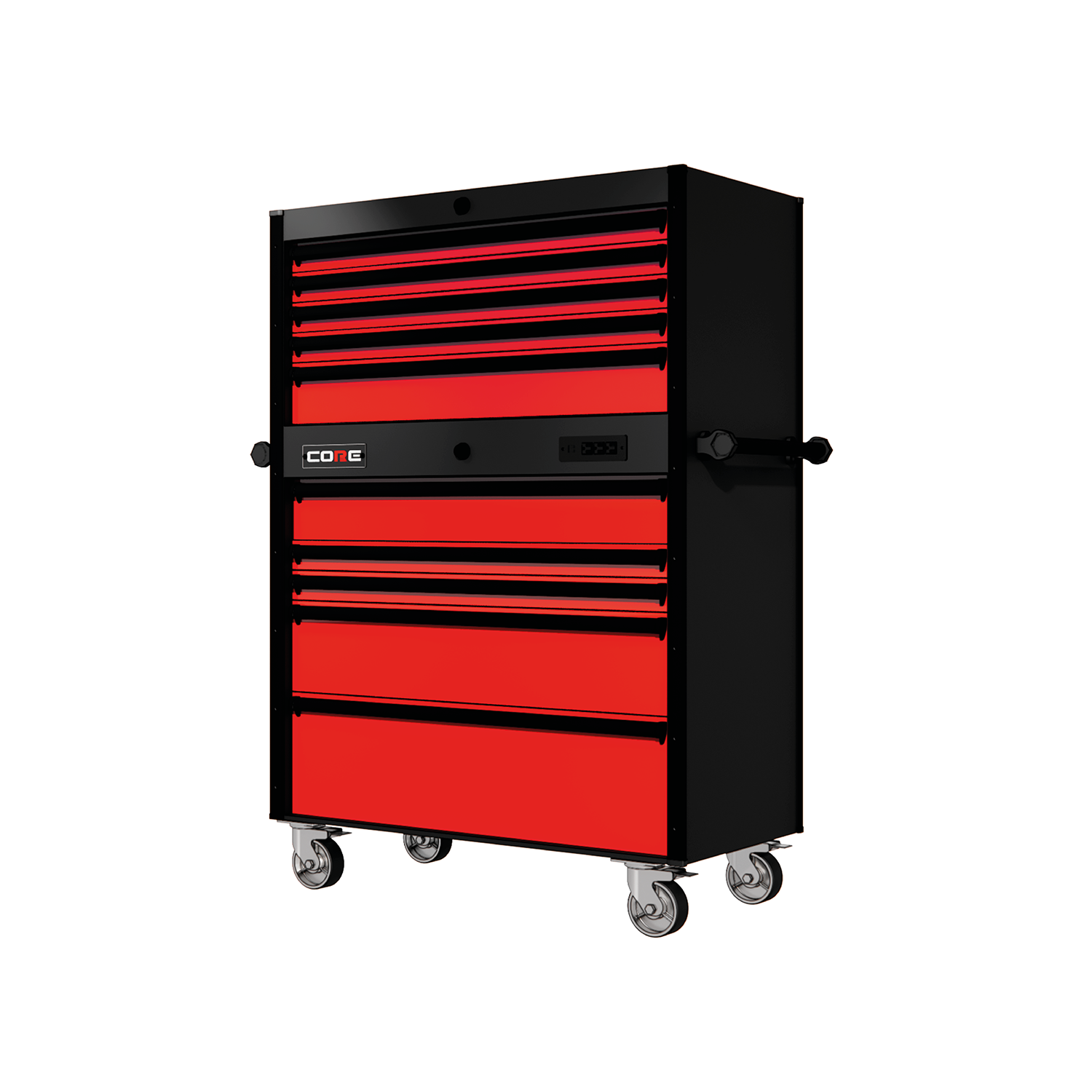 44 Series - 10 Drawers - Black Handles - Traditional Casters