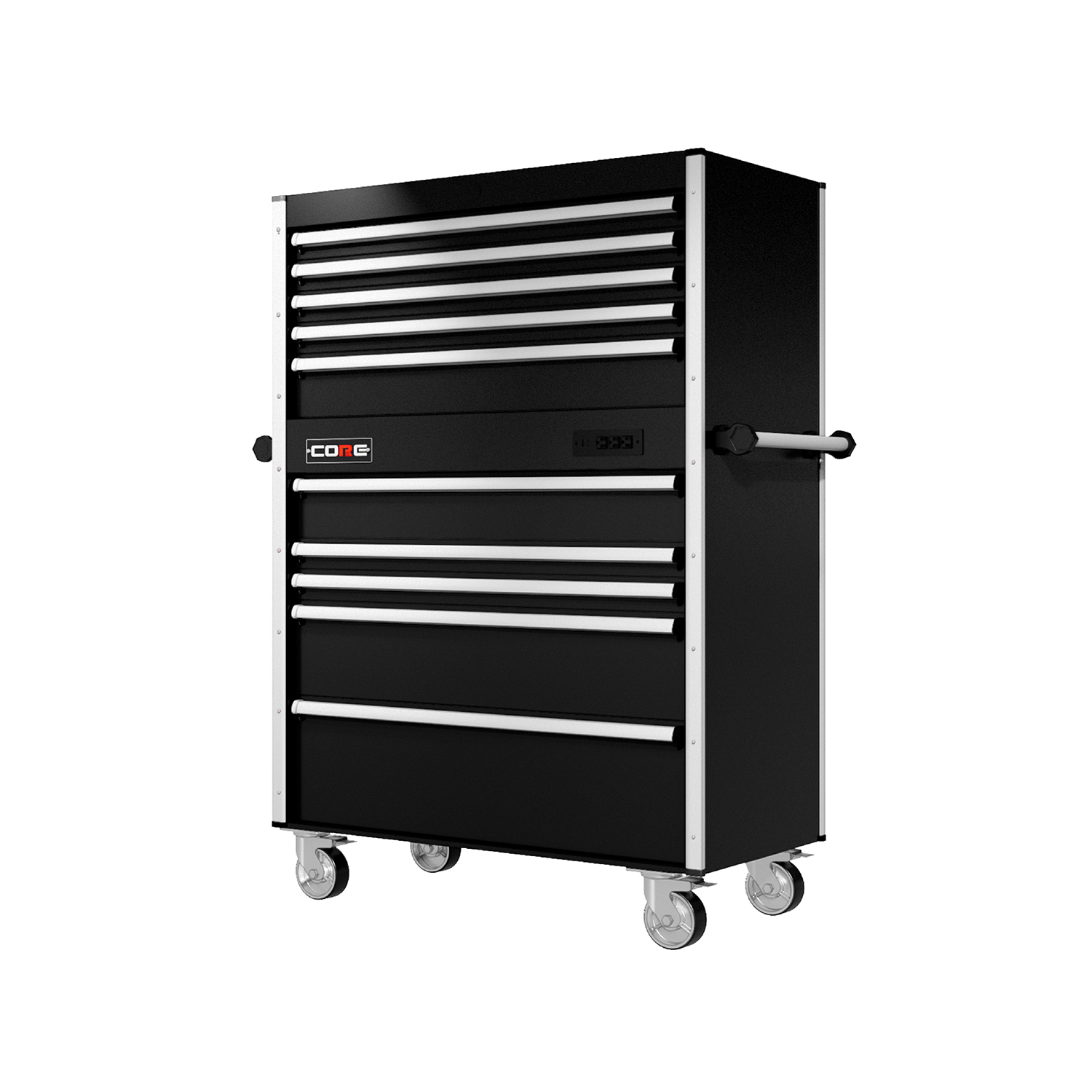 44 Series - 10 Drawers - Silver Handles - Traditional Casters