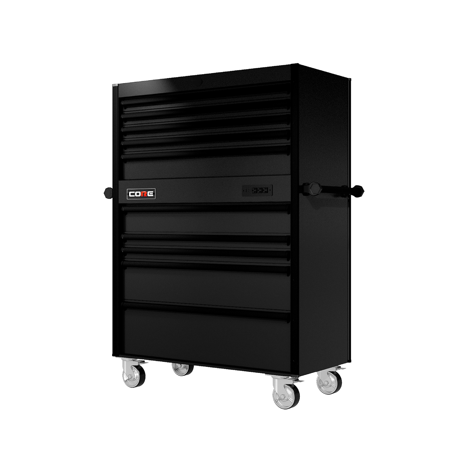 44 Series - 10 Drawers - Black Handles - Traditional Casters