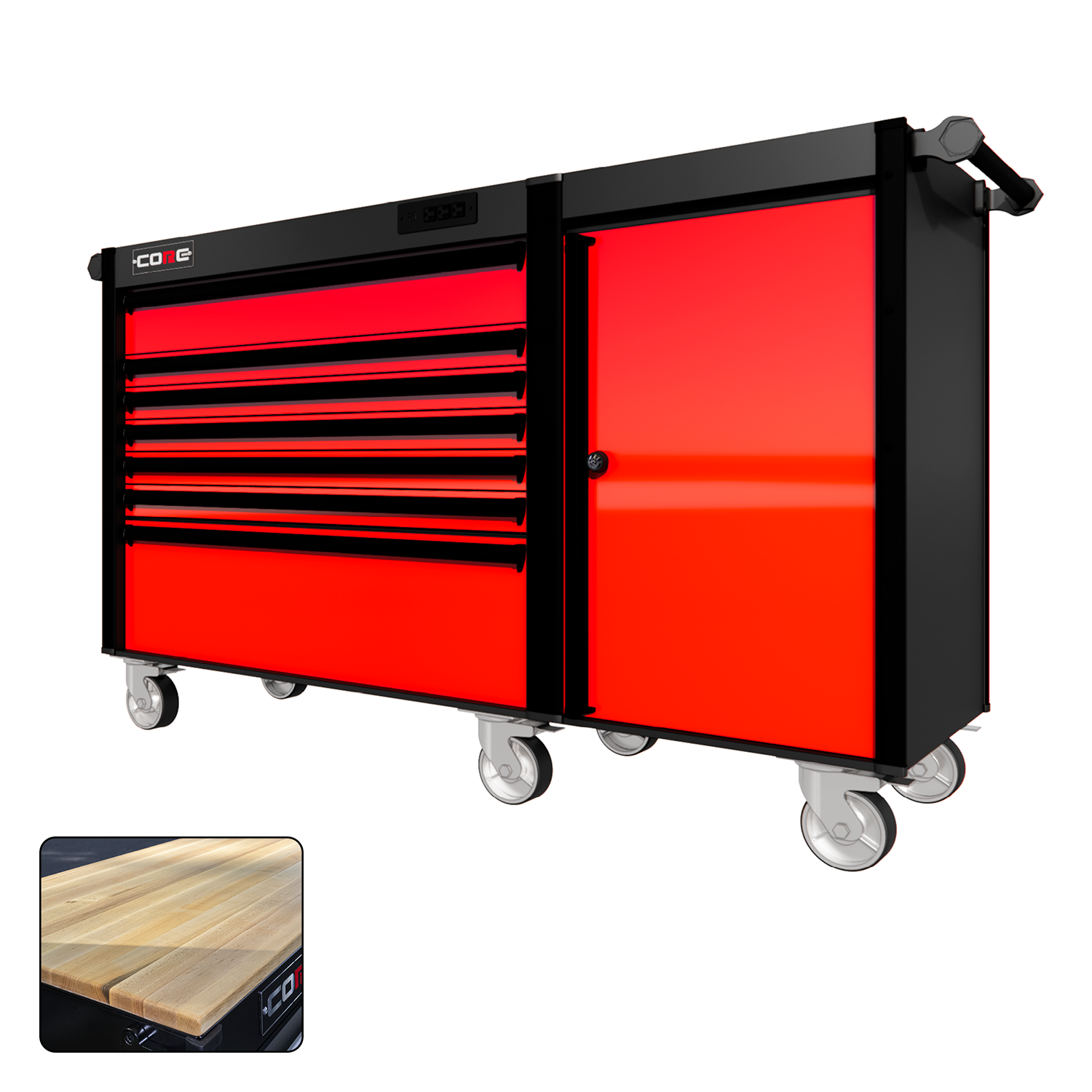 66 Series - 7 Drawers - Black Handles - Traditional Casters