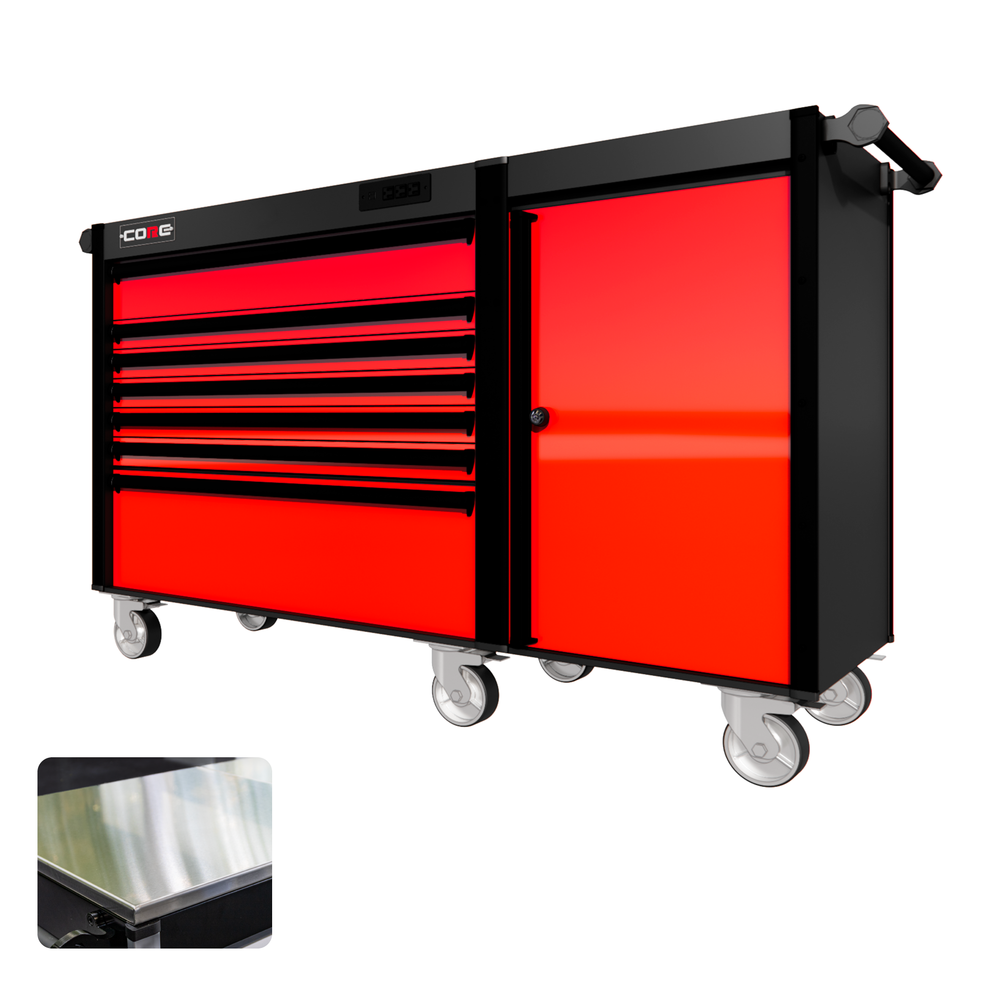 66 Series - 7 Drawers - Black Handles - Traditional Casters