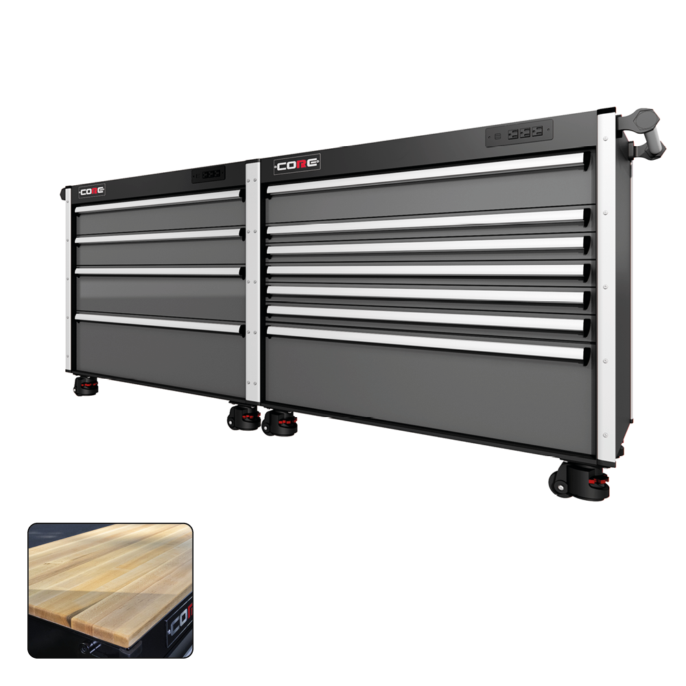 88 Series - 11 Drawers - Silver Handles - Foot Casters