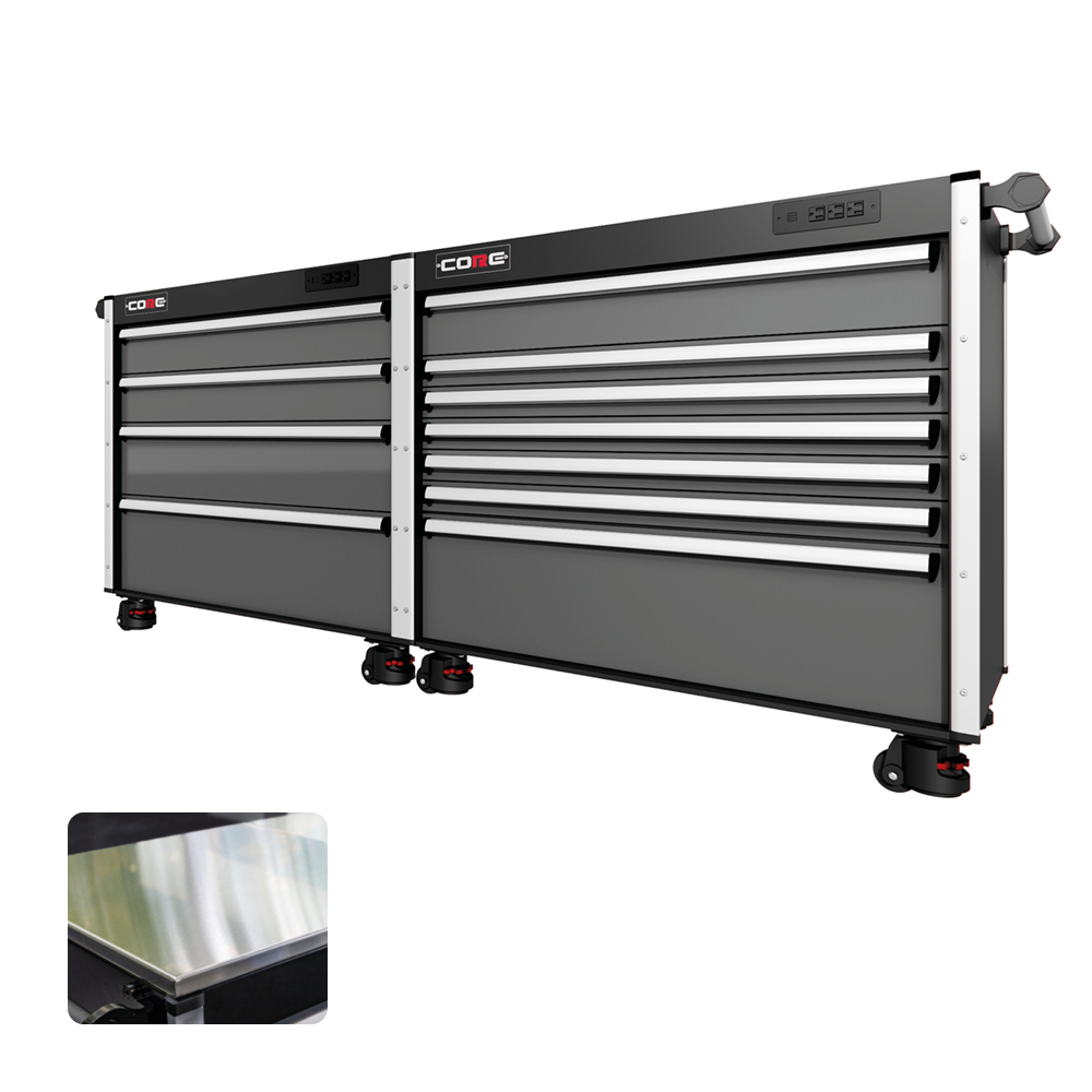 88 Series - 11 Drawers - Silver Handles - Foot Casters