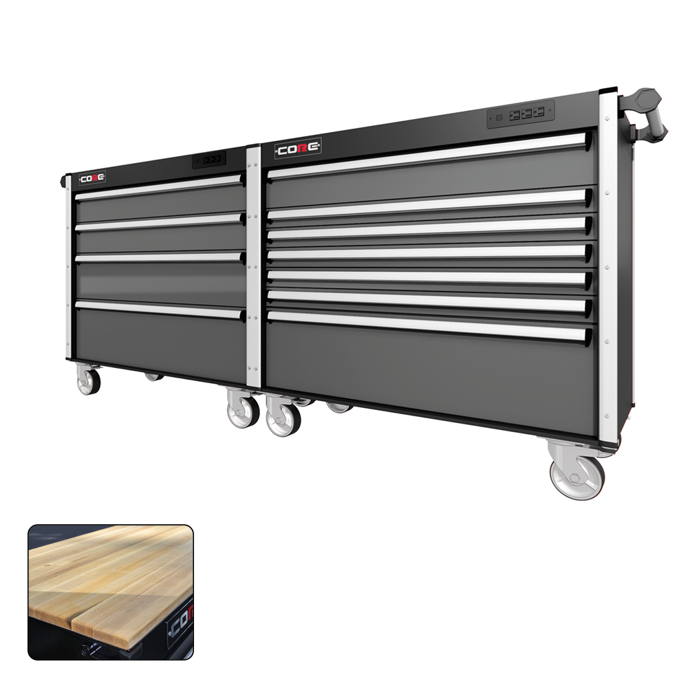 88 Series - 11 Drawers - Silver Handles - Traditional Casters