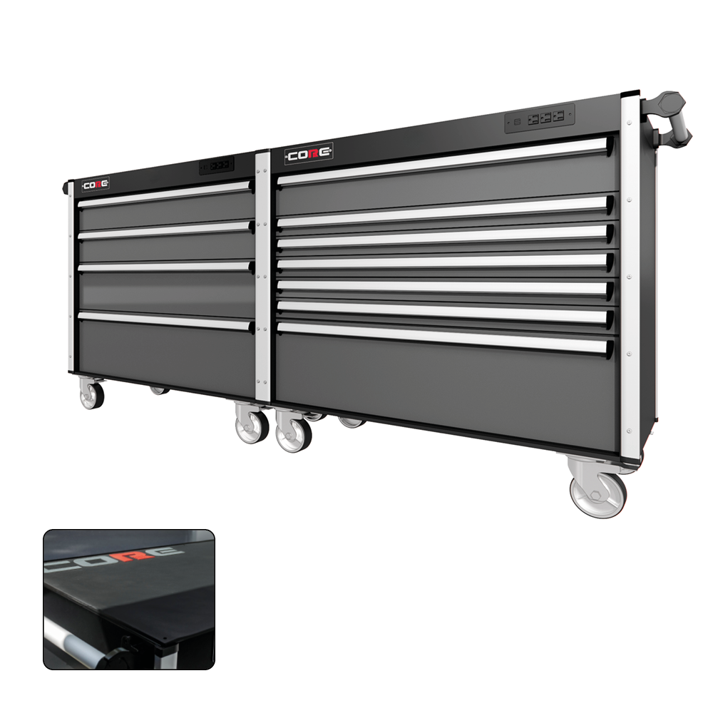 88 Series - 11 Drawers - Silver Handles - Traditional Casters
