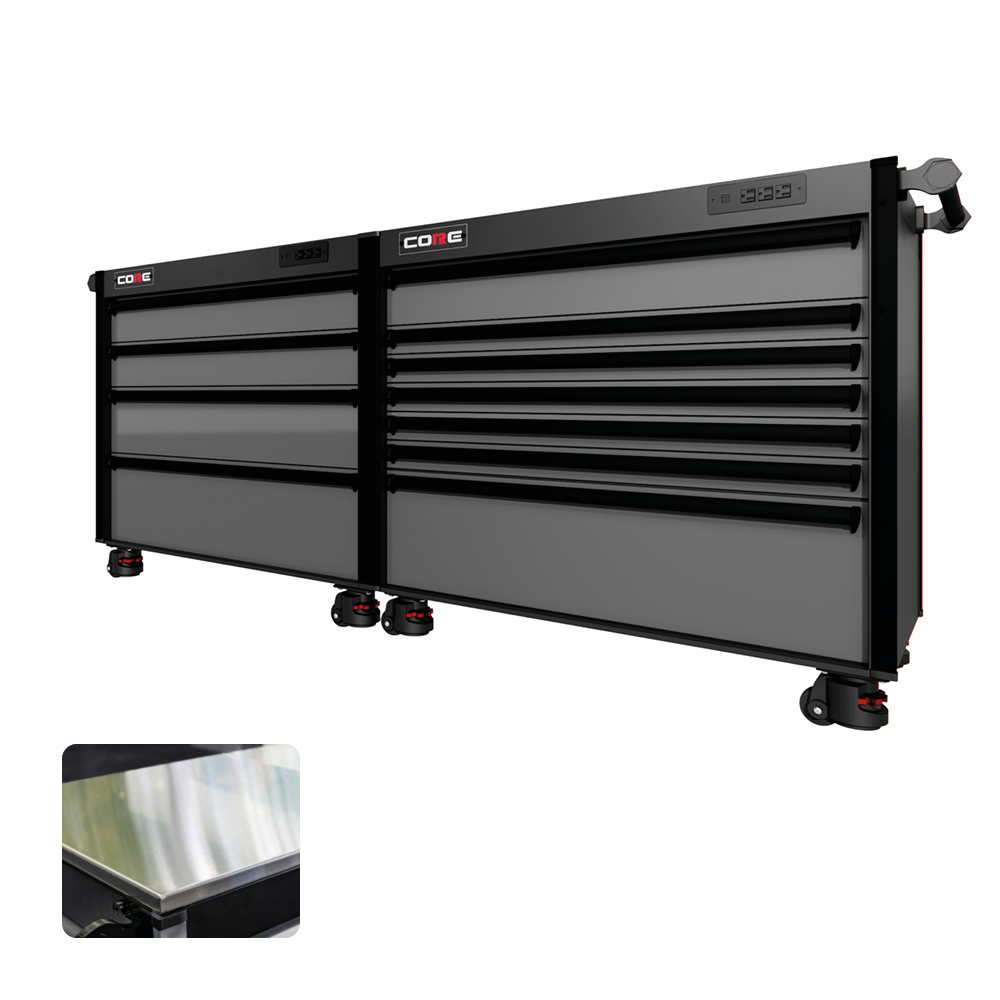 88 Series - 11 Drawers - Black Handles - Foot Casters