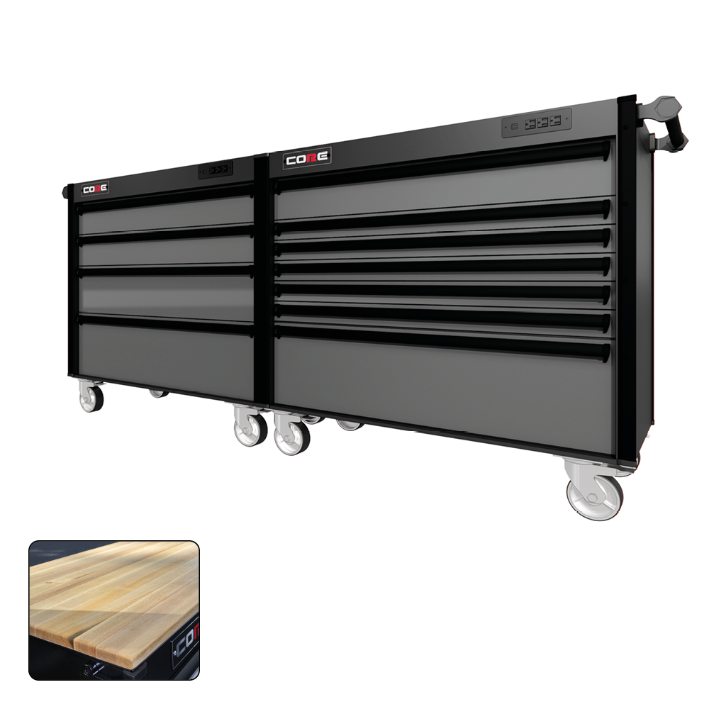 88 Series - 11 Drawers - Black Handles - Traditional Casters