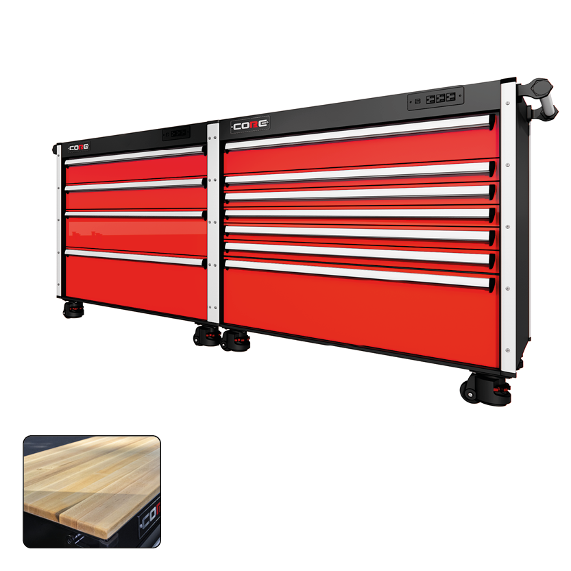 88 Series - 11 Drawers - Silver Handles - Foot Casters