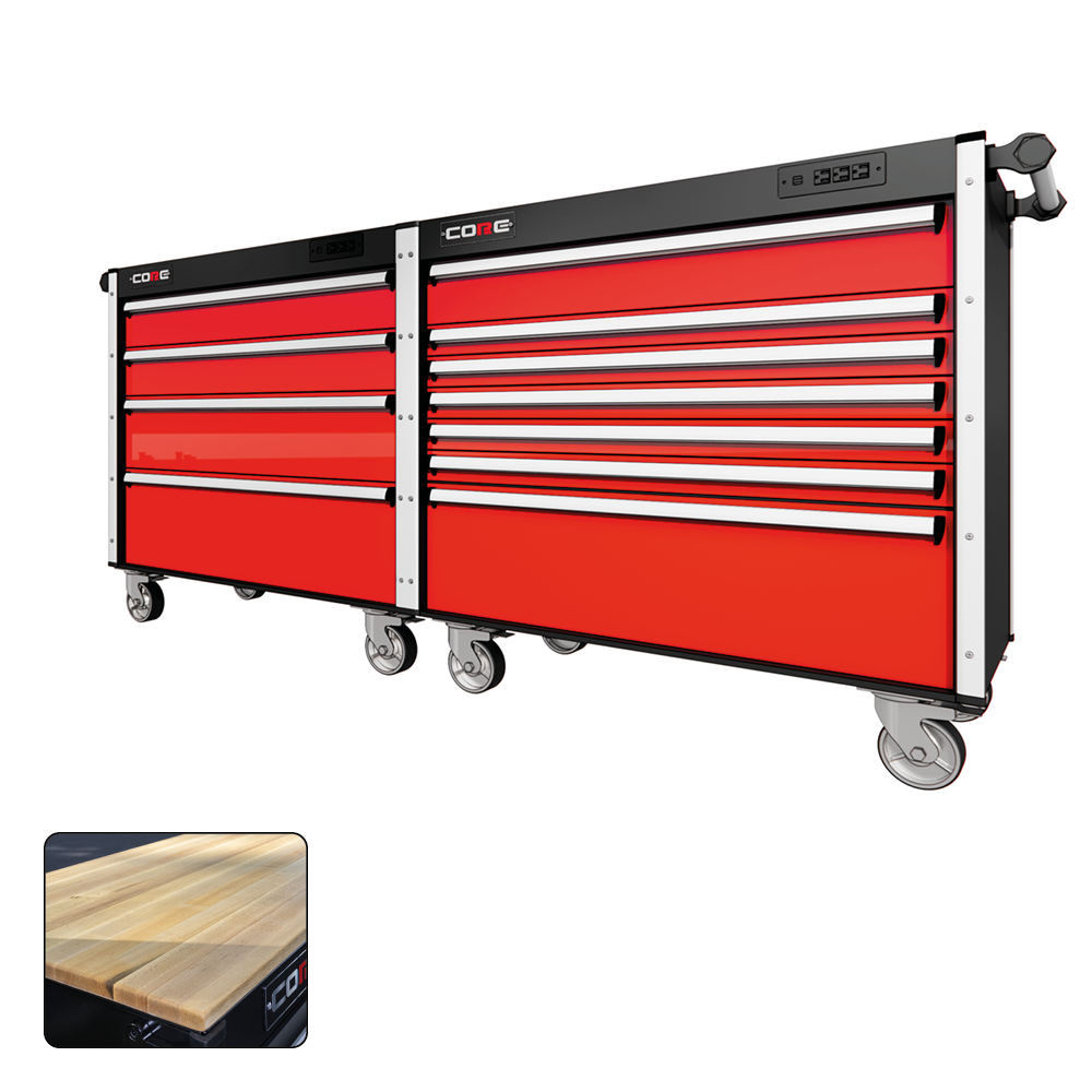 88 Series - 11 Drawers - Silver Handles - Traditional Casters