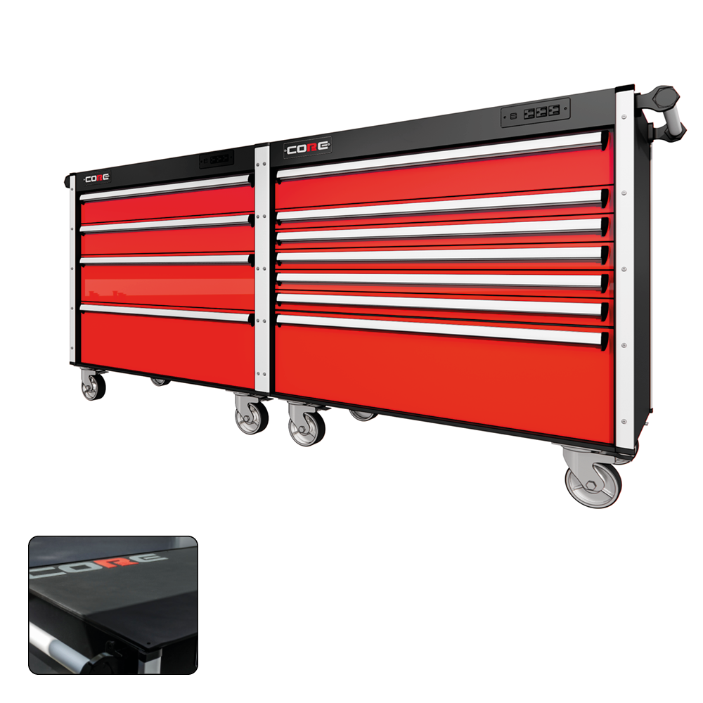 88 Series - 11 Drawers - Silver Handles - Traditional Casters